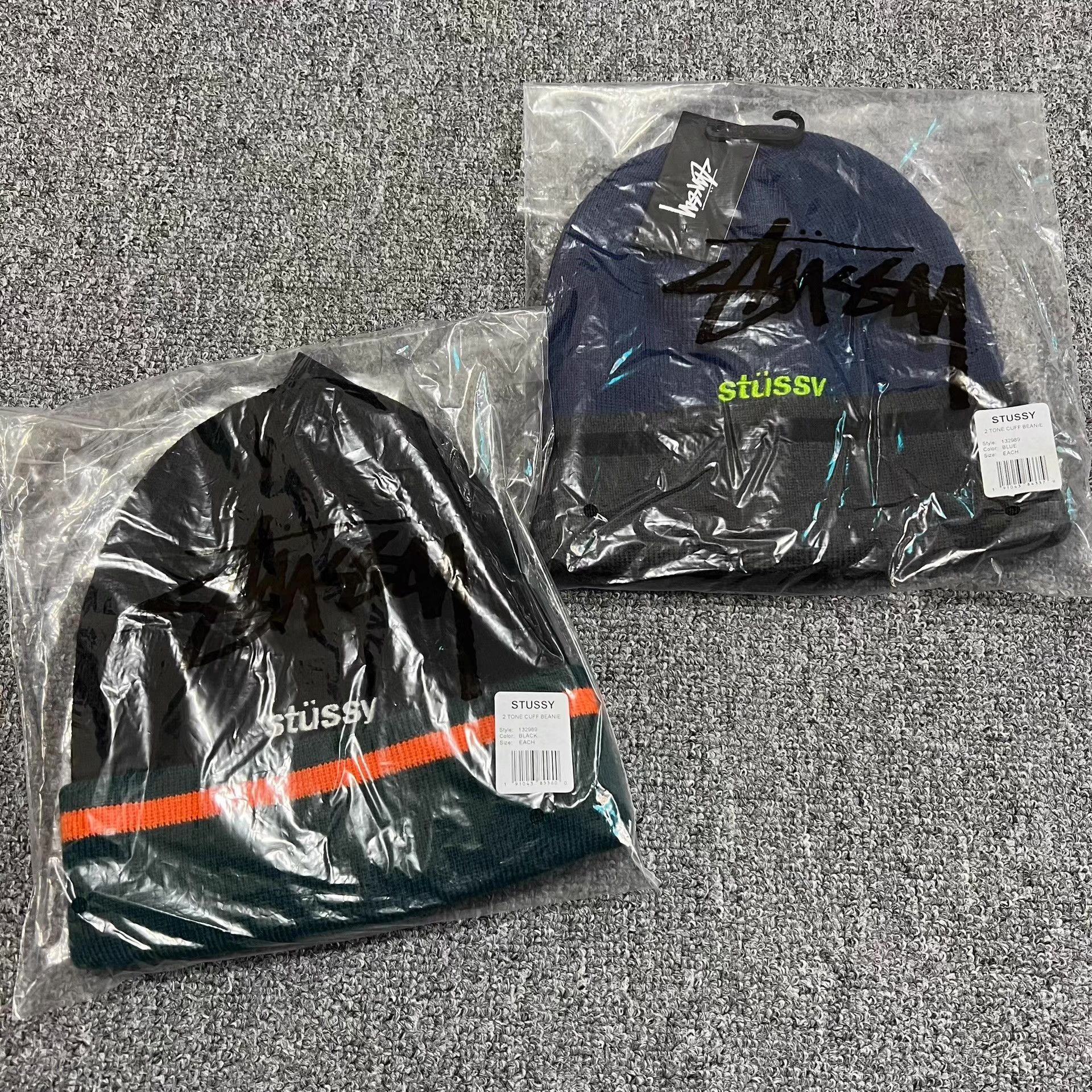 Stussy Stussy Color-Block Striped Embroidered Knit Beanie Q7 Size ONE SIZE - 3 Thumbnail