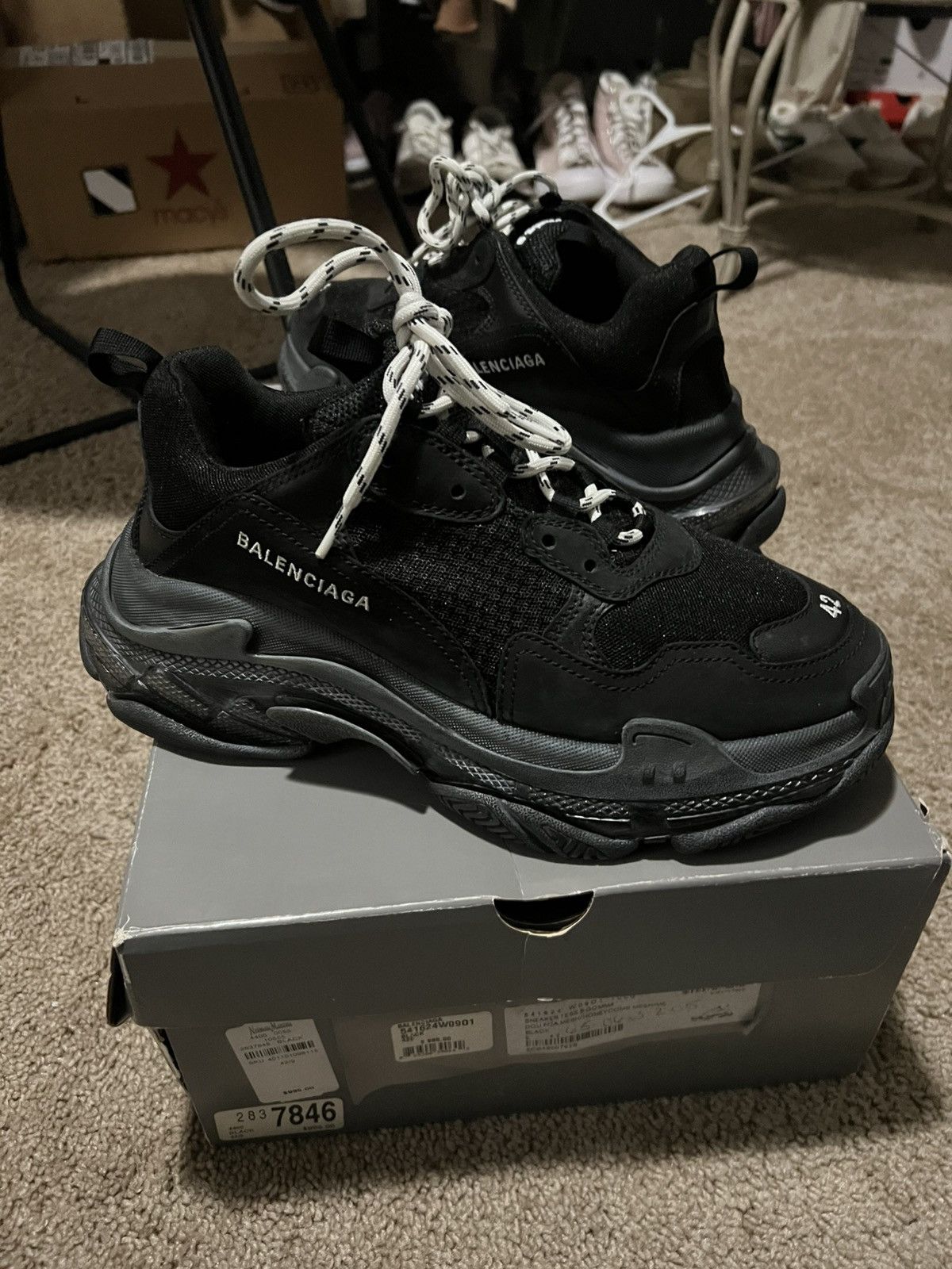 Balenciaga Balenciaga Triple S black/clear sole Size US 9 / EU 42 - 1 Thumbnail