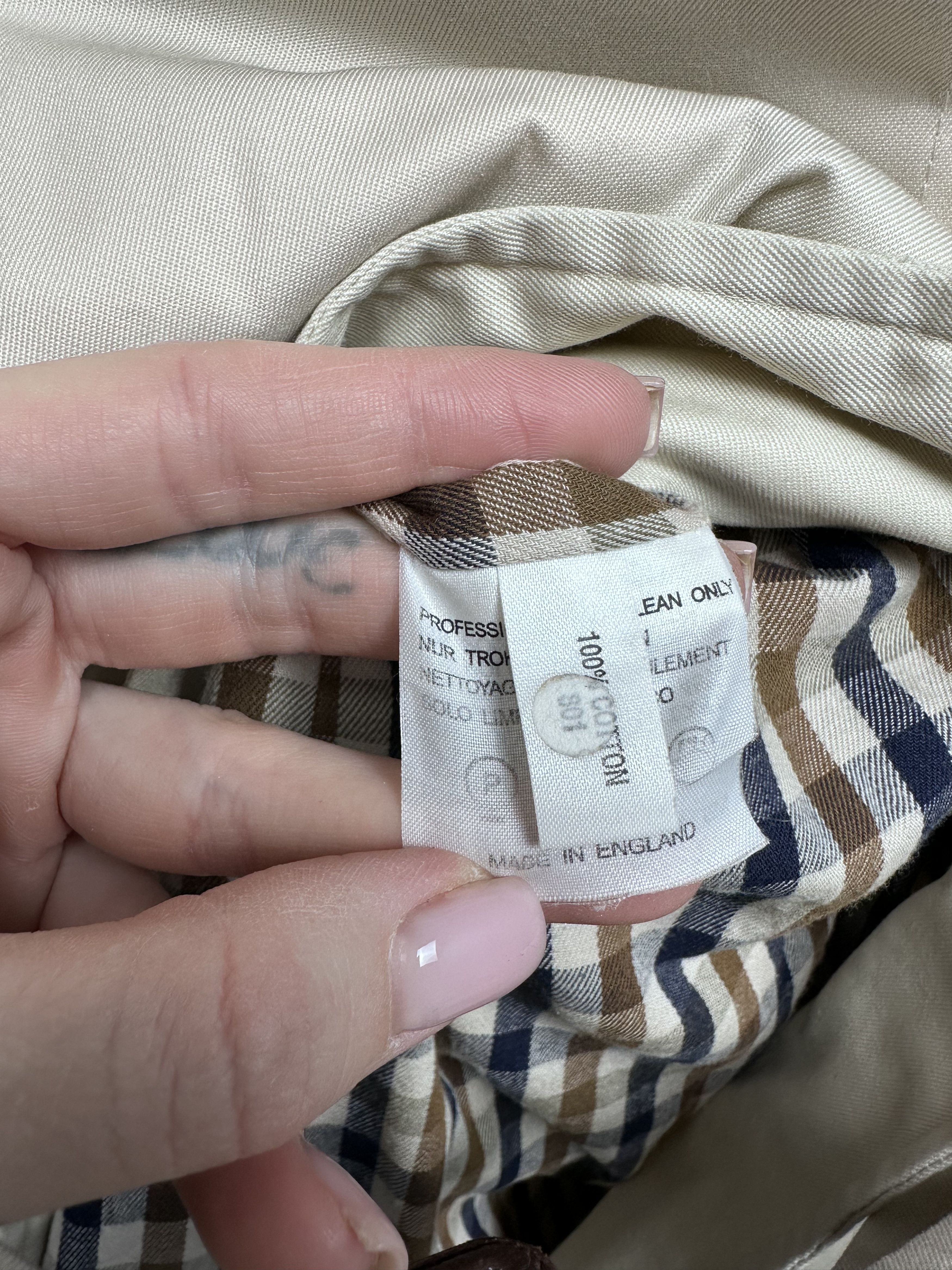 Aquascutum × Vintage Aquascutum Vintage Womens Trench Coat Jacket Size L / US 10 / IT 46 - 8 Thumbnail