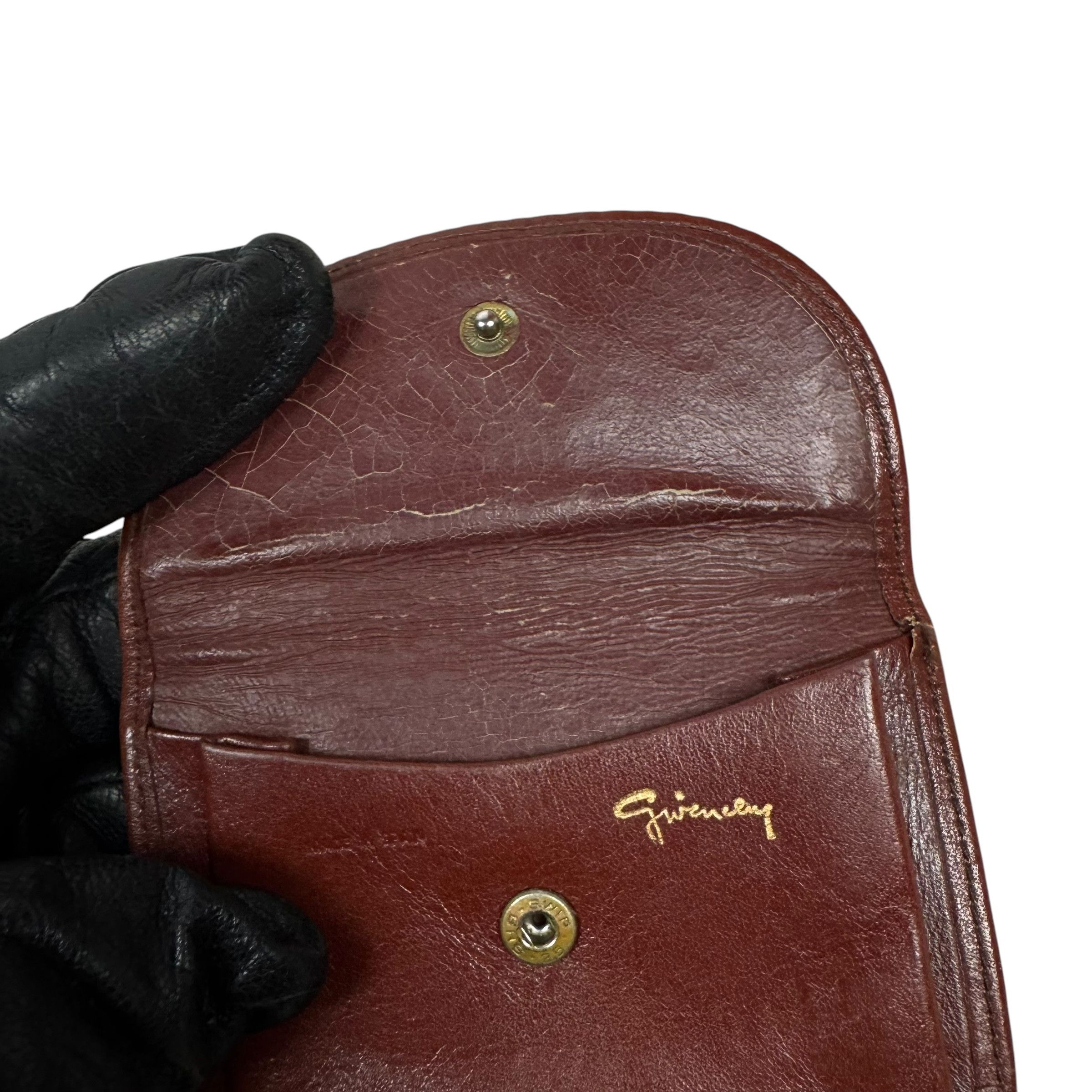 Givenchy × Vintage Givenchy Women's Brown Leather Snap Button Coin Purse Wallet Size ONE SIZE - 6 Thumbnail