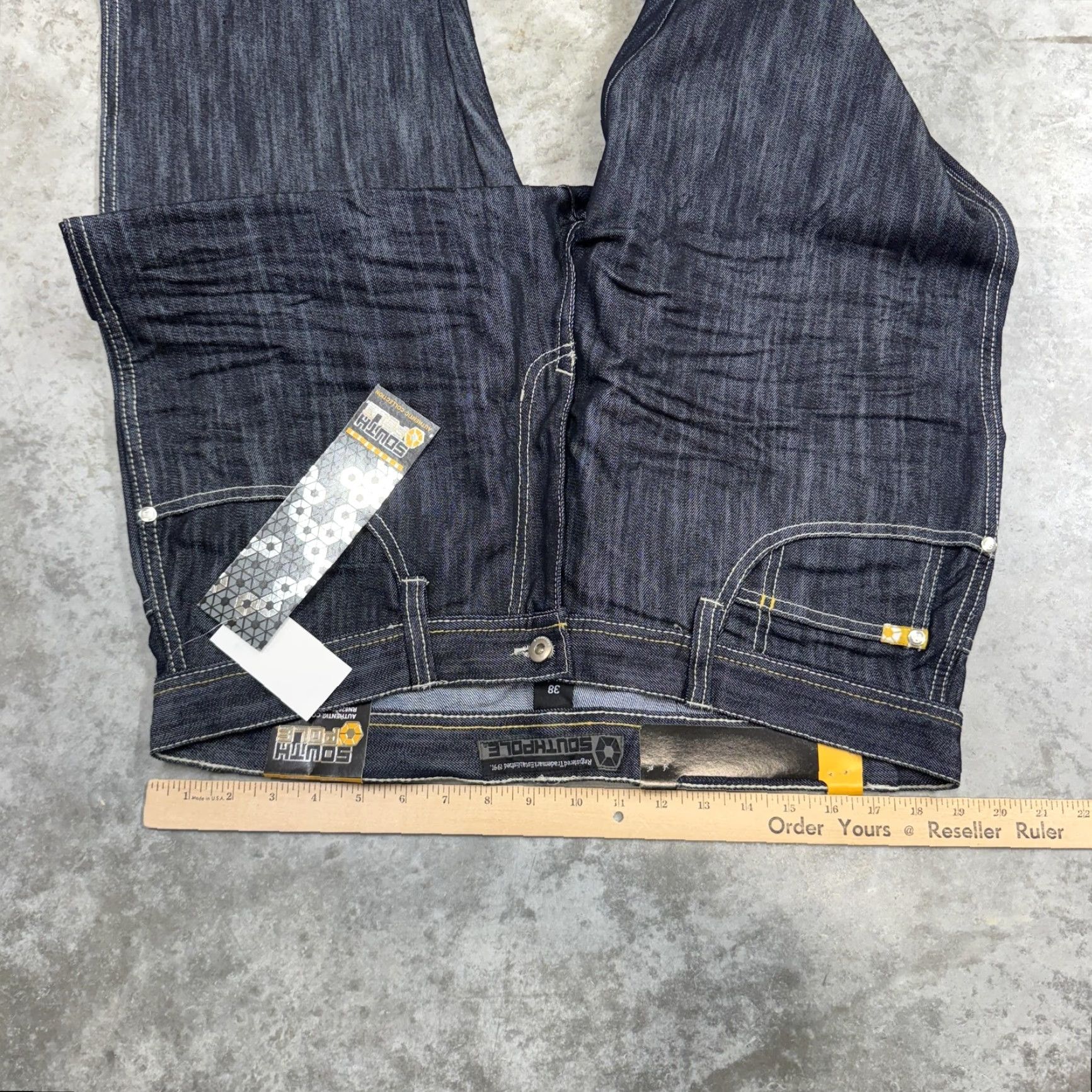 Southpole Southpole Jeans Mens 38x30 Rinse Indigo Slim Straight Dark Wash Denim 5 Pocket Size US 38 / EU 54 - 6 Thumbnail