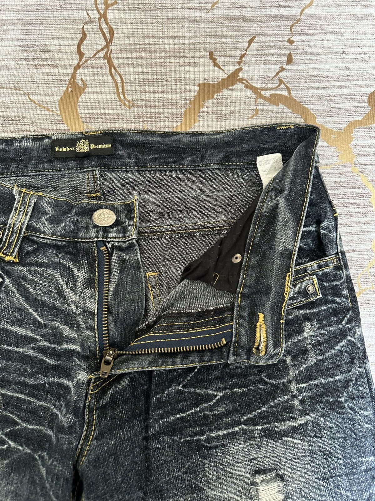 Tornado Mart FLARE Lowbox Premium Distressed Claw Marks Design Denim Size US 32 / EU 48 - 19 Thumbnail