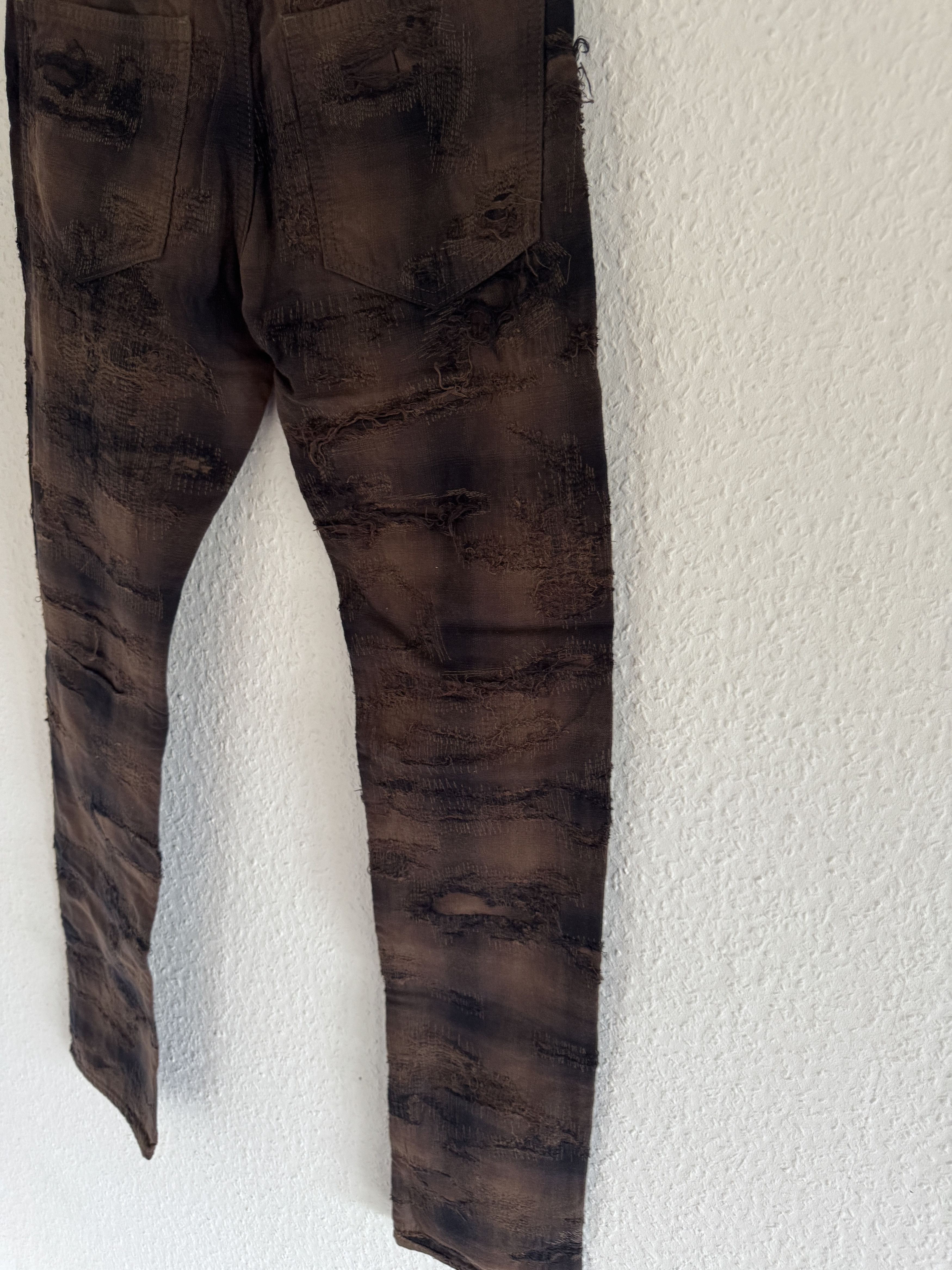 Givenchy SS22 Boro Distress Checker Plaid Straight Leg Pants Size US 26 / EU 42 - 13 Thumbnail