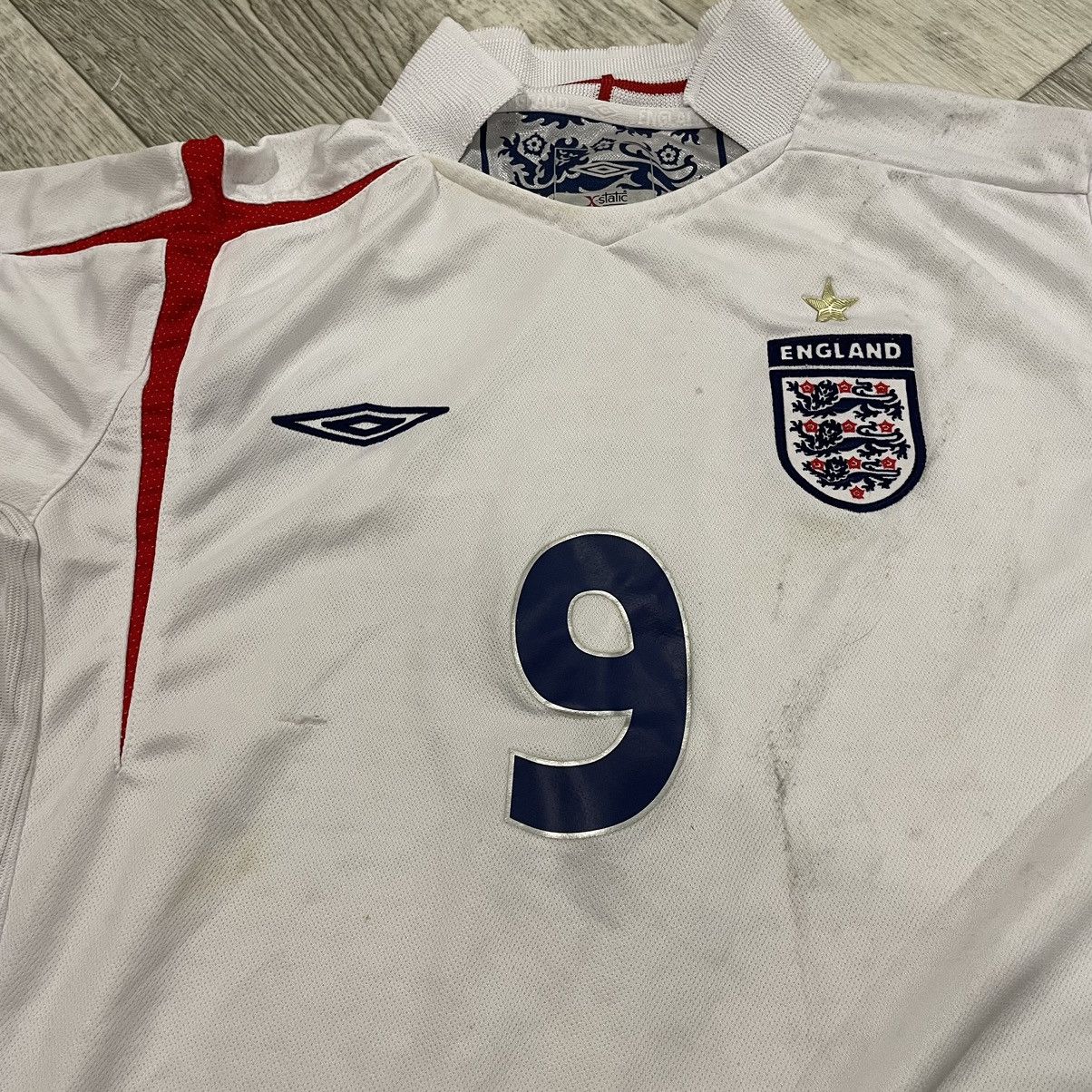 Umbro Umbro 90s ROONEY 9 England tee match worn jersey shirt Size US S / EU 44-46 / 1 - 3 Thumbnail