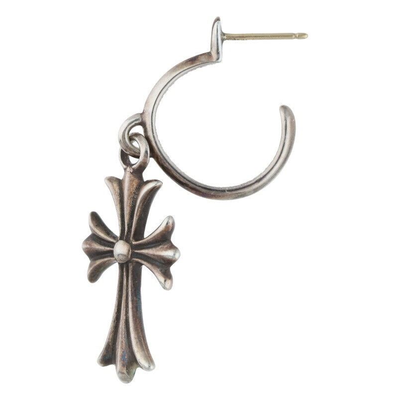 Chrome Hearts Chrome Hearts Tiny CH Cross Hoop Silver Earring Size ONE SIZE - 5 Thumbnail