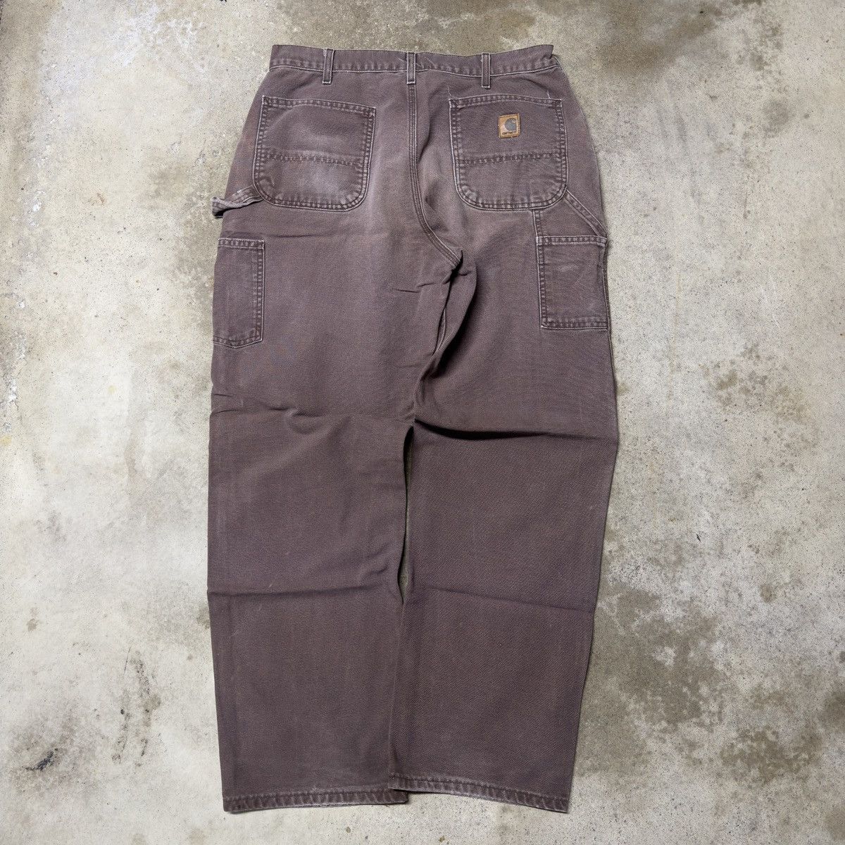 Carhartt × Vintage VINTAGE CARHARTT BAGGY BROWN CANVAS CARPENTER PANTS 34x32 Size US 34 / EU 50 - 2 Thumbnail