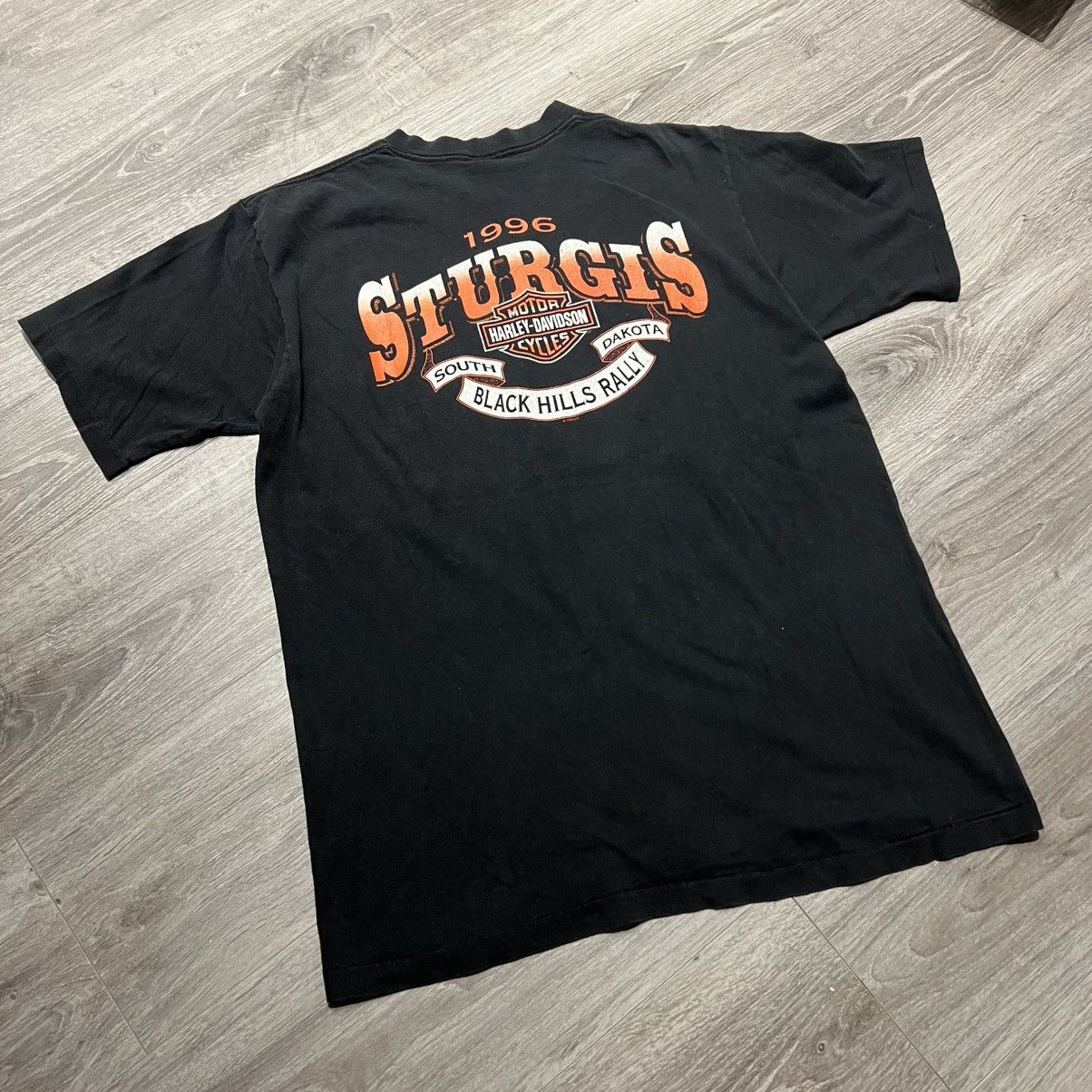 Vintage Vintage 1996 Harley Davidson wild Flames t shirt sturgis Size US L / EU 52-54 / 3 - 3 Thumbnail