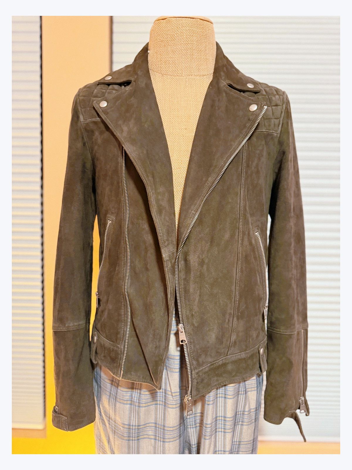 Allsaints ALLSAINTS Suede Biker Jacket – Small (New without Tag) Size US S / EU 44-46 / 1 - 2 Thumbnail