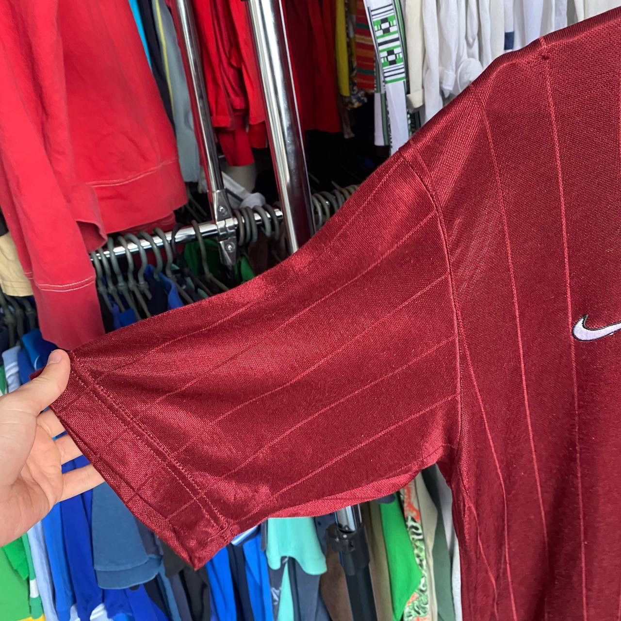 Nike × Vintage Vintage Nike Small swoosh 90’s jersey style streetwear tee Size US M / EU 48-50 / 2 - 4 Thumbnail