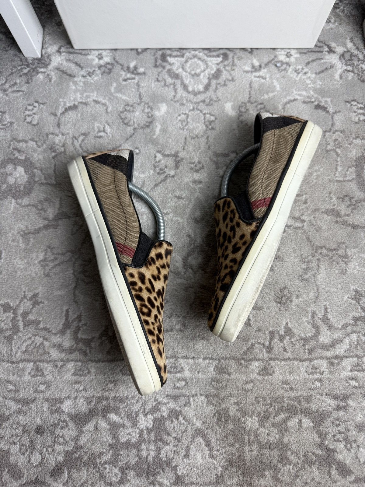 Burberry Burberry London nova check leopard print slip on sneakers US9 Size US 9 / IT 39 - 3 Thumbnail