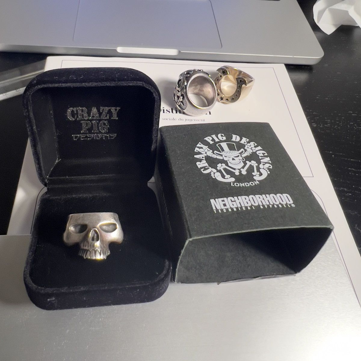Neighborhood neighborhood x crazy pig skull ring Size ONE SIZE - 7 Thumbnail