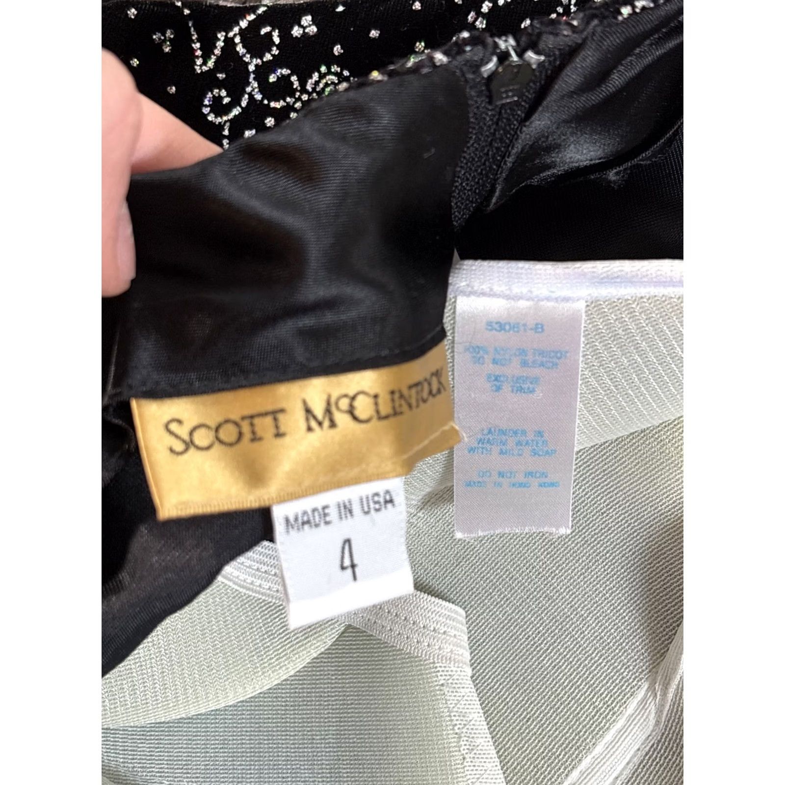 Vintage VINTAGE Scott McClintock Maxi Dress Women's Black Velvet Glitter Paisley 90s Prom Holiday Formal Slip Dress Size 4 Size S / US 4 / IT 40 - 4 Thumbnail
