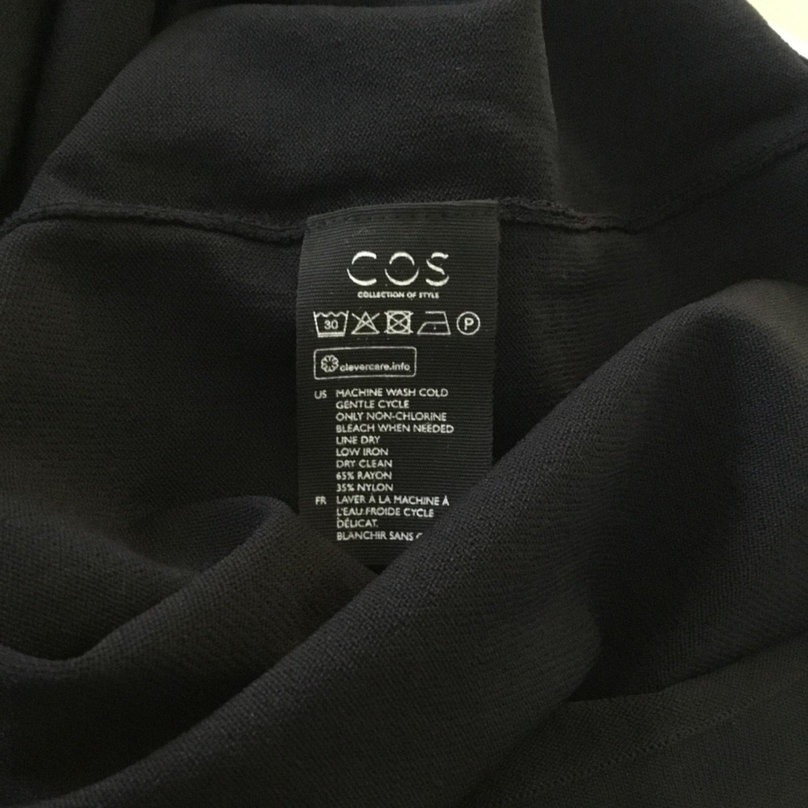 Cos COS Black Stretchy Dress with White Trim On Pleated Cuffs Size XS / US 0-2 / IT 36-38 - 8 Thumbnail