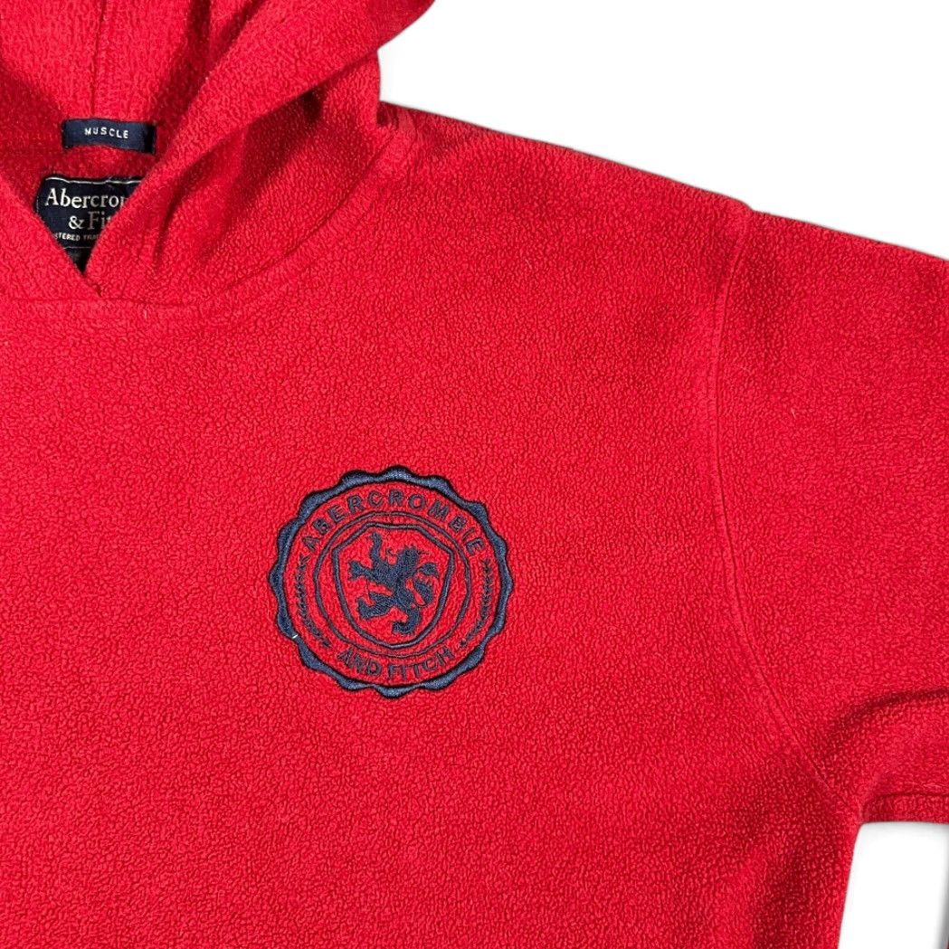 Abercrombie & Fitch VINTAGE Abercrombie & Fitch Hoodie Men MEDIUM Red Fleece Crest Logo 90s Size US M / EU 48-50 / 2 - 2 Thumbnail