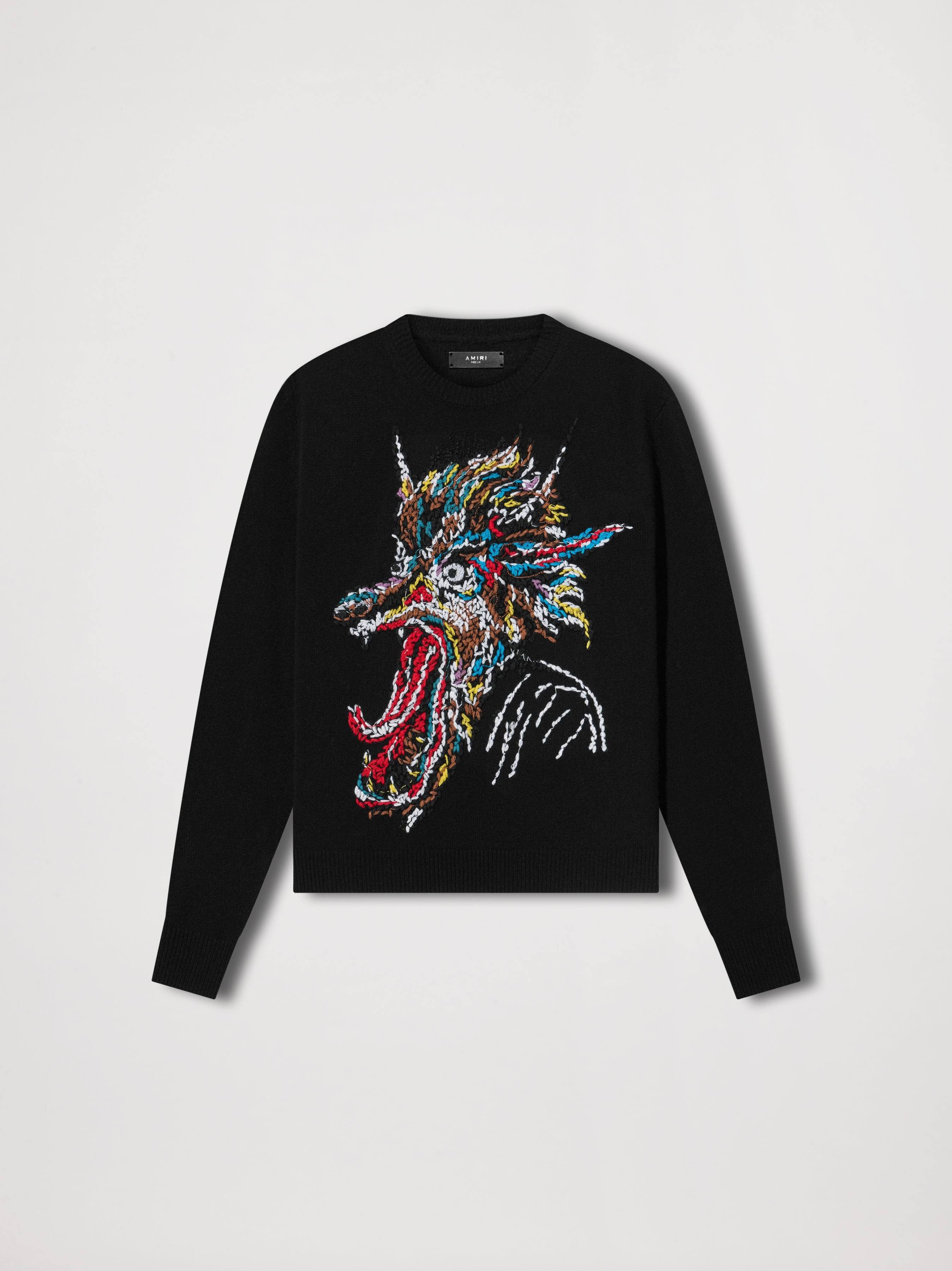 Amiri o1w1db10125 Lang Wolfman Crew Sweater in Black Size US L / EU 52-54 / 3 - 1 Thumbnail