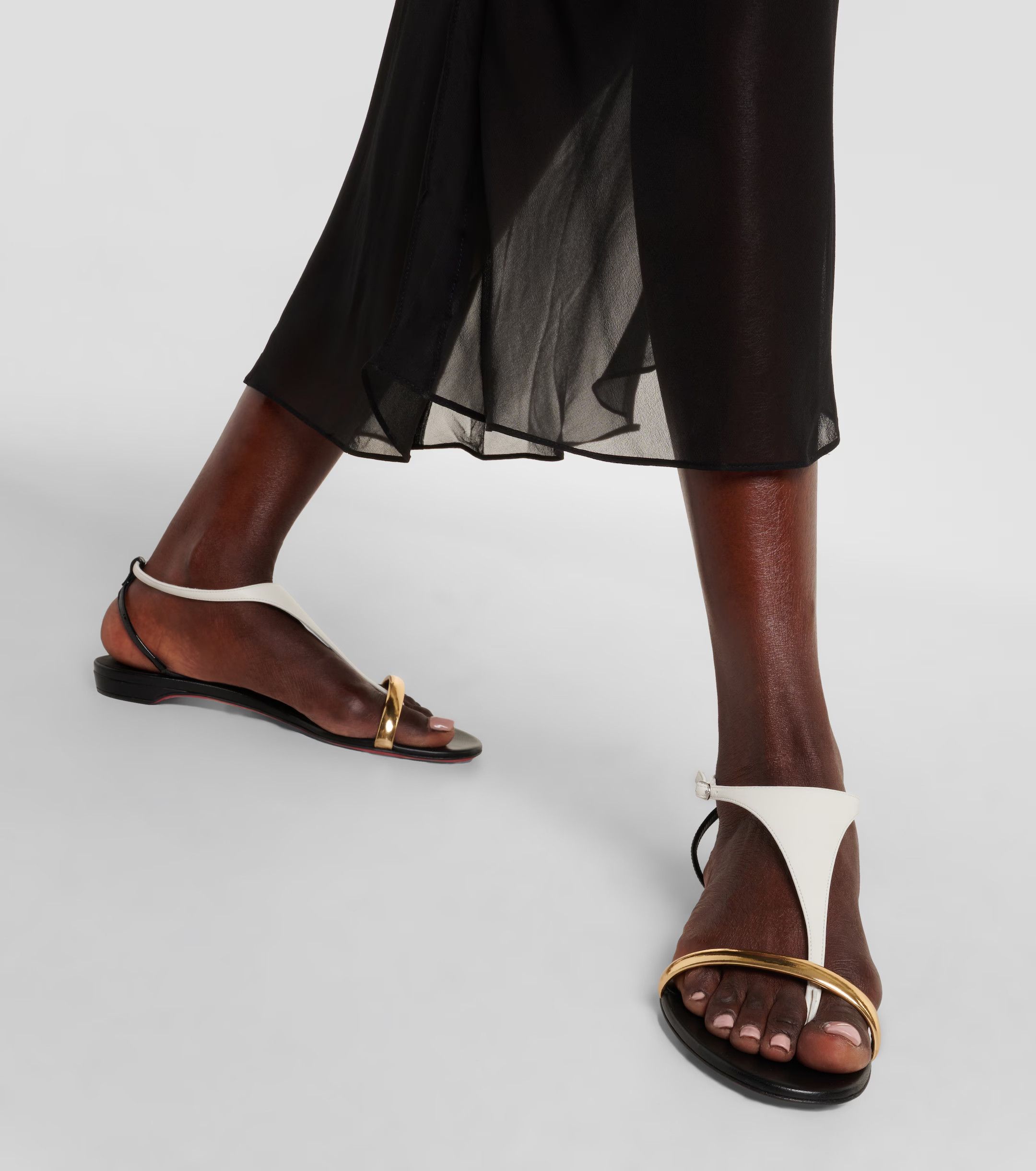 Christian Louboutin CHRISTIAN LOUBOUTIN Athinita black & white leather sandals Size US 8.5 / IT 38.5 - 2 Thumbnail