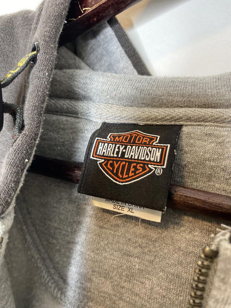Harley Davidson Vintage Y2K Harley Davidson Hoodie Gray Black Orange Size XL Size US XL / EU 56 / 4 - 3 Thumbnail