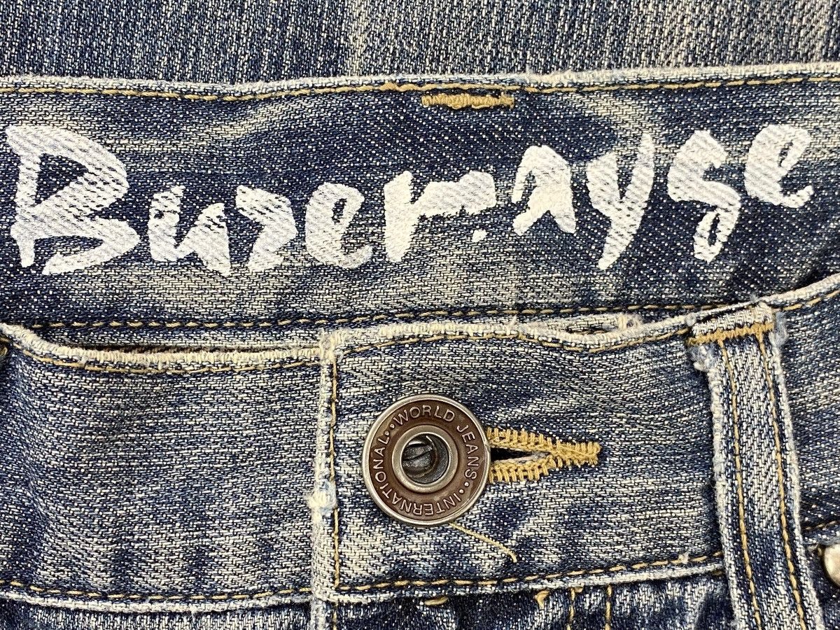Japanese Brand Buzerayse Studded Distressed Faded Wide Leg Jeans Size US 30 / EU 46 - 10 Thumbnail