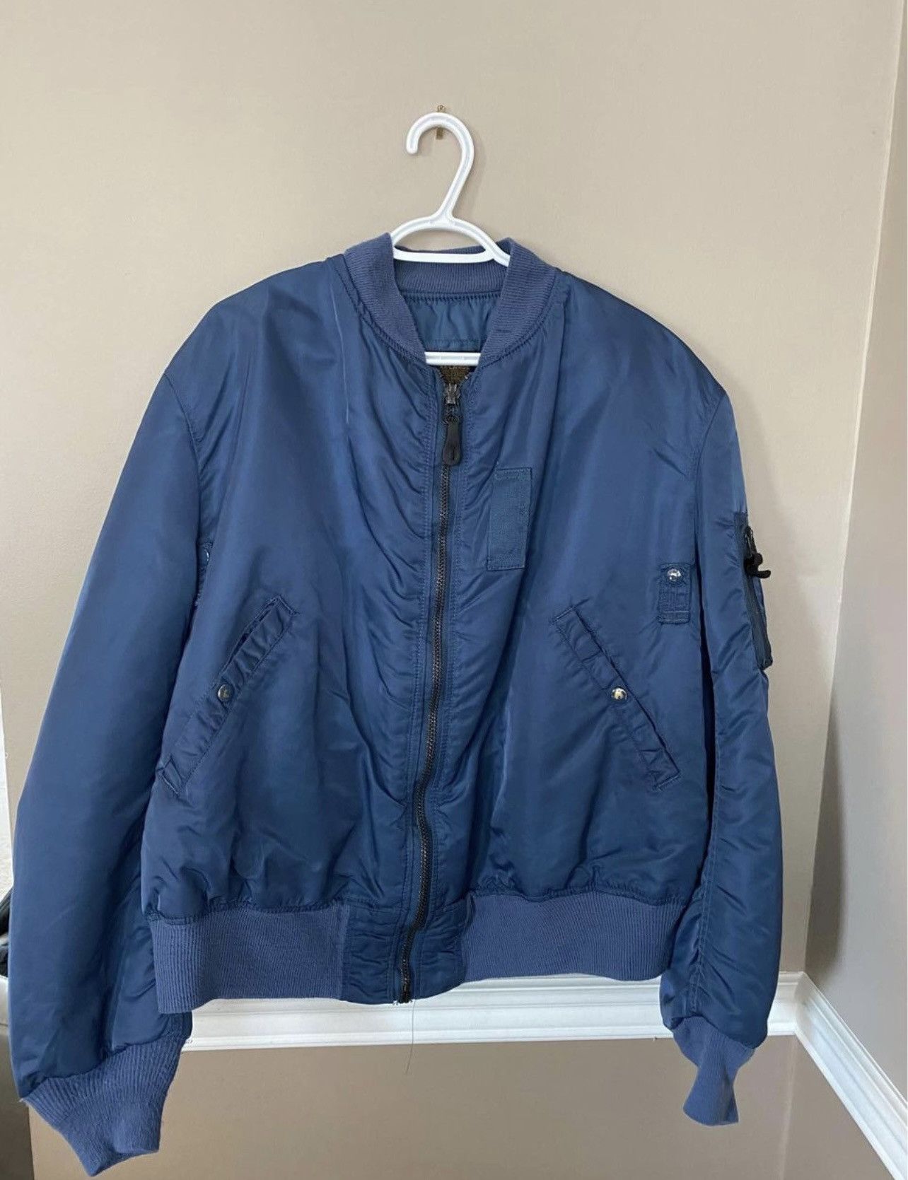 image of 80’S Alpha Industries Pilot Flight Jacket in Blue, Men's (Size 2XL)