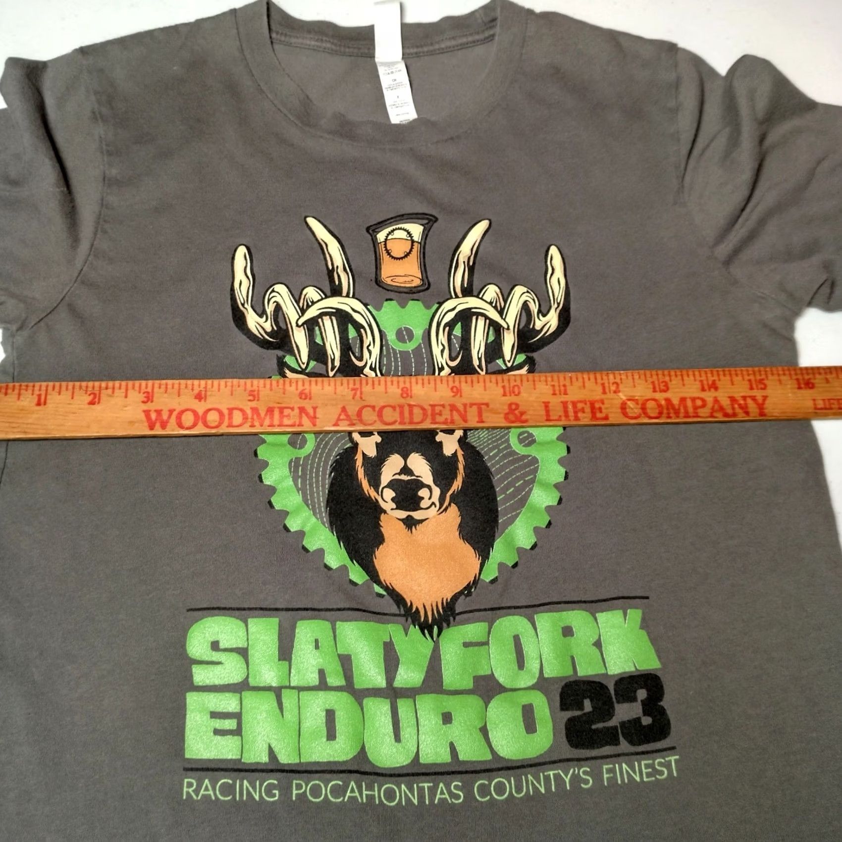 Vintage MTB Race Shirt Gray Small Men Slatyfork Enduro 23 Mountain Bike West Virginia Racing Bike Size US S / EU 44-46 / 1 - 5 Thumbnail