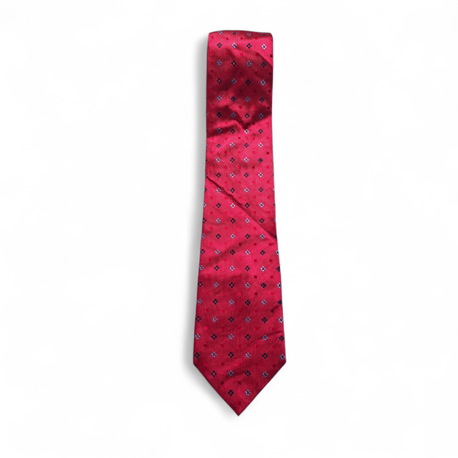 Aigner Aigner Silk Tie Red Geometric Medallion Size ONE SIZE - 1 Thumbnail