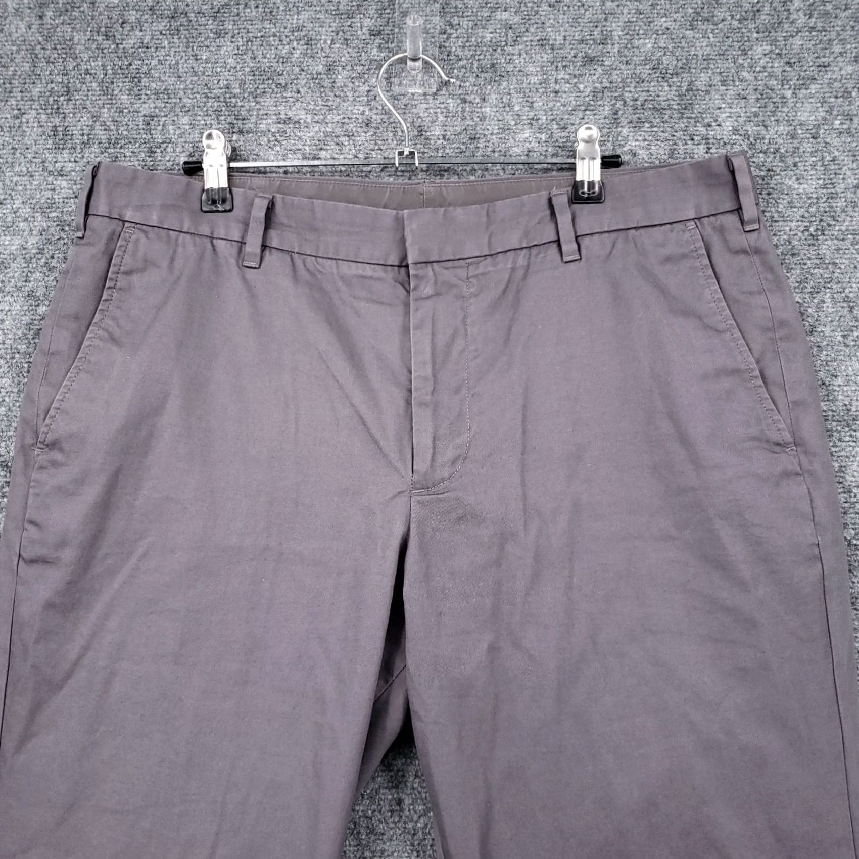 Bonobos Bonobos Pants Mens 35x30 Gray Straight Fit Chino Flat Front Trouser Zip Fly Size US 35 - 3 Thumbnail