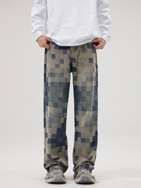 Japanese Brand Men's American high street mosaic jeans Size US 32 / EU 48 - 1 Thumbnail