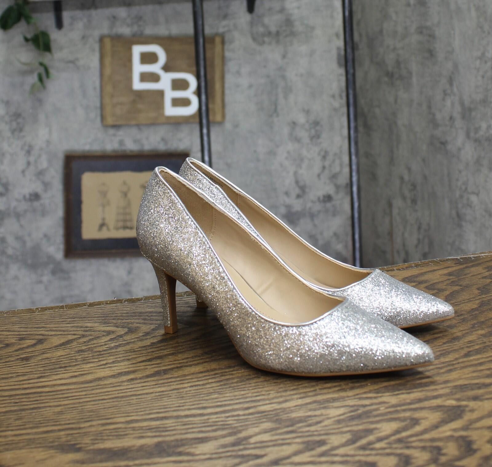 Other Nwt On 34th Jeules Slip-on Pumps Silver Glitter Gray 7.5m Size US 7.5 / IT 37.5 - 1 Thumbnail