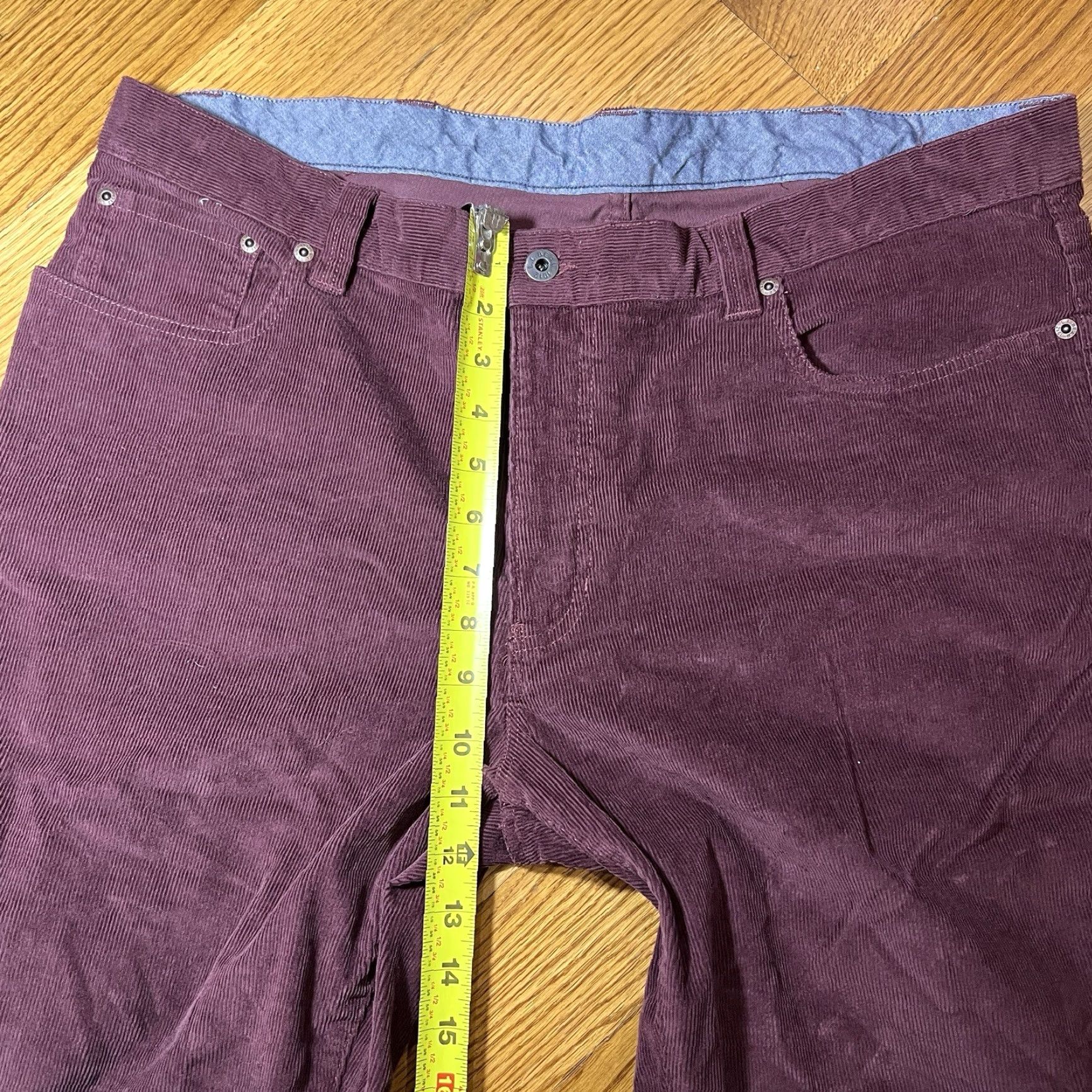 Vintage LL Bean Corduroy Pants Mens 38x29 Maroon Regular Straight Zip 5-Pocket Solid Preppy Size US 38 / EU 54 - 3 Thumbnail