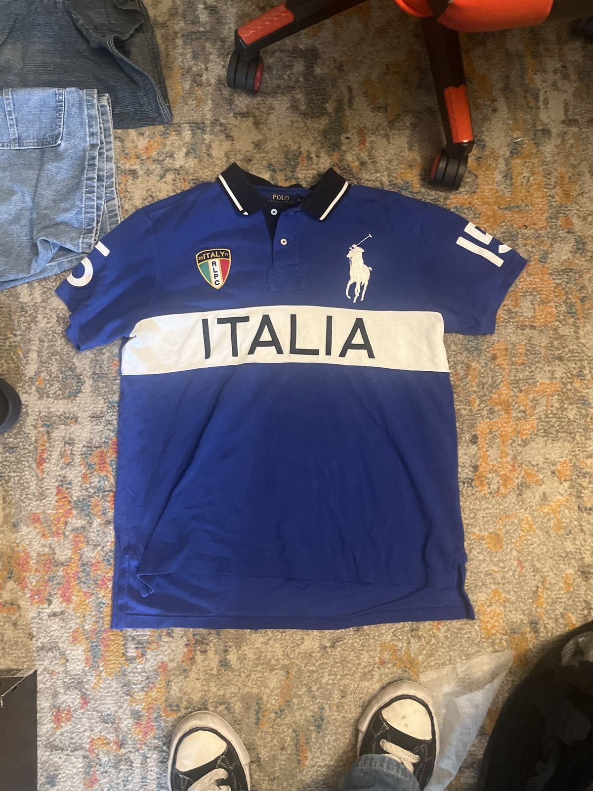 image of Polo Ralph Lauren Italy Polo in Blue, Men's (Size XL)