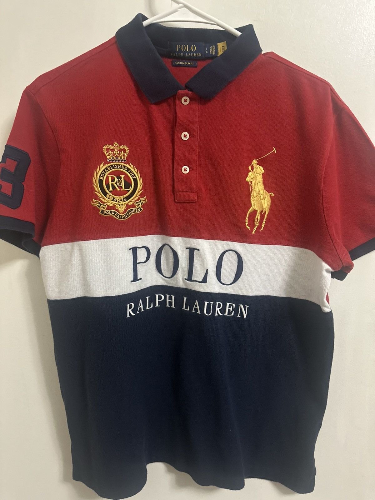 Polo Ralph Lauren Red Vintage Big Pony polo Size US L / EU 52-54 / 3 - 1 Thumbnail