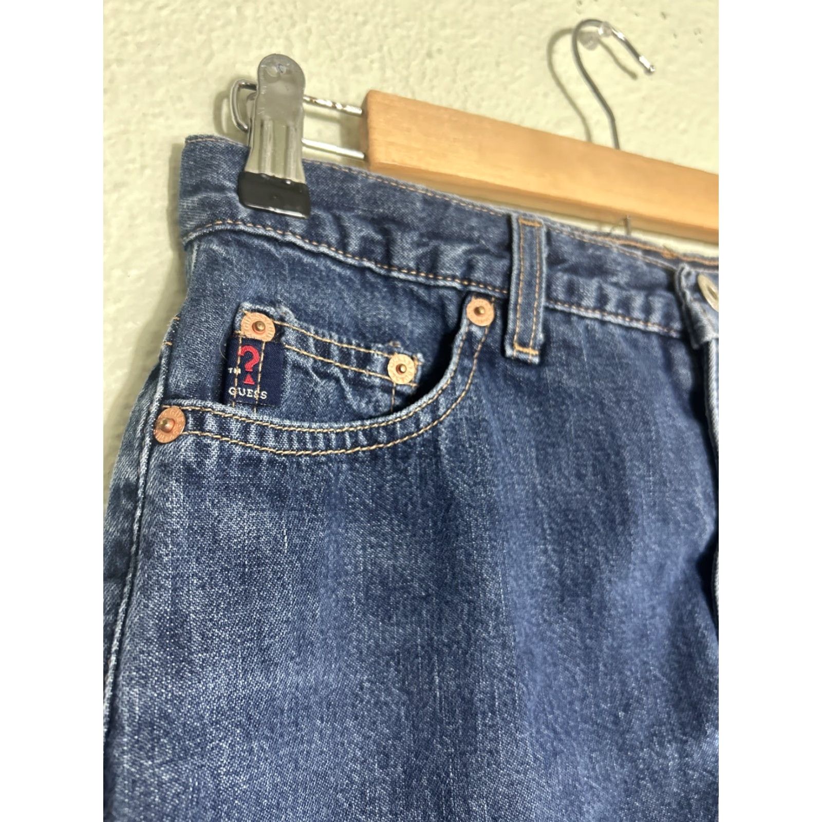 Guess VINTAGE Guess Skirt Denim Women 27 Dark Wash Short Straight & Pencil Mens? Womens Size 27" / US 4 / IT 40 - 2 Thumbnail