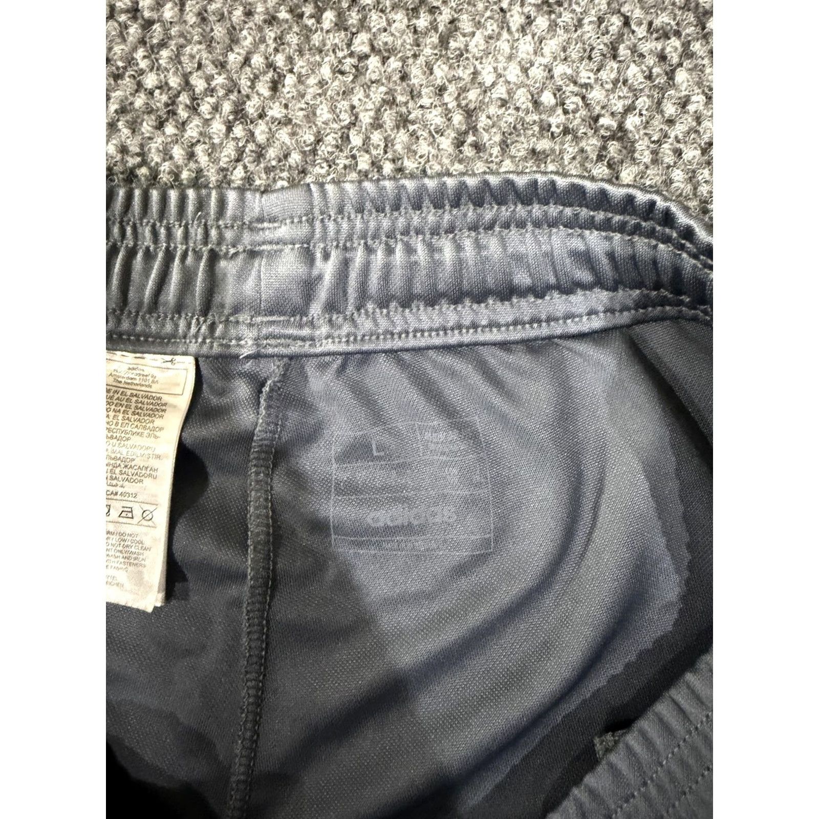 Adidas Adidas Track Pants Mens L Gray Knit Three Stripes Tapered Athletic Soccer Gym Training Running Jogging Pants Size US 33 - 5 Thumbnail