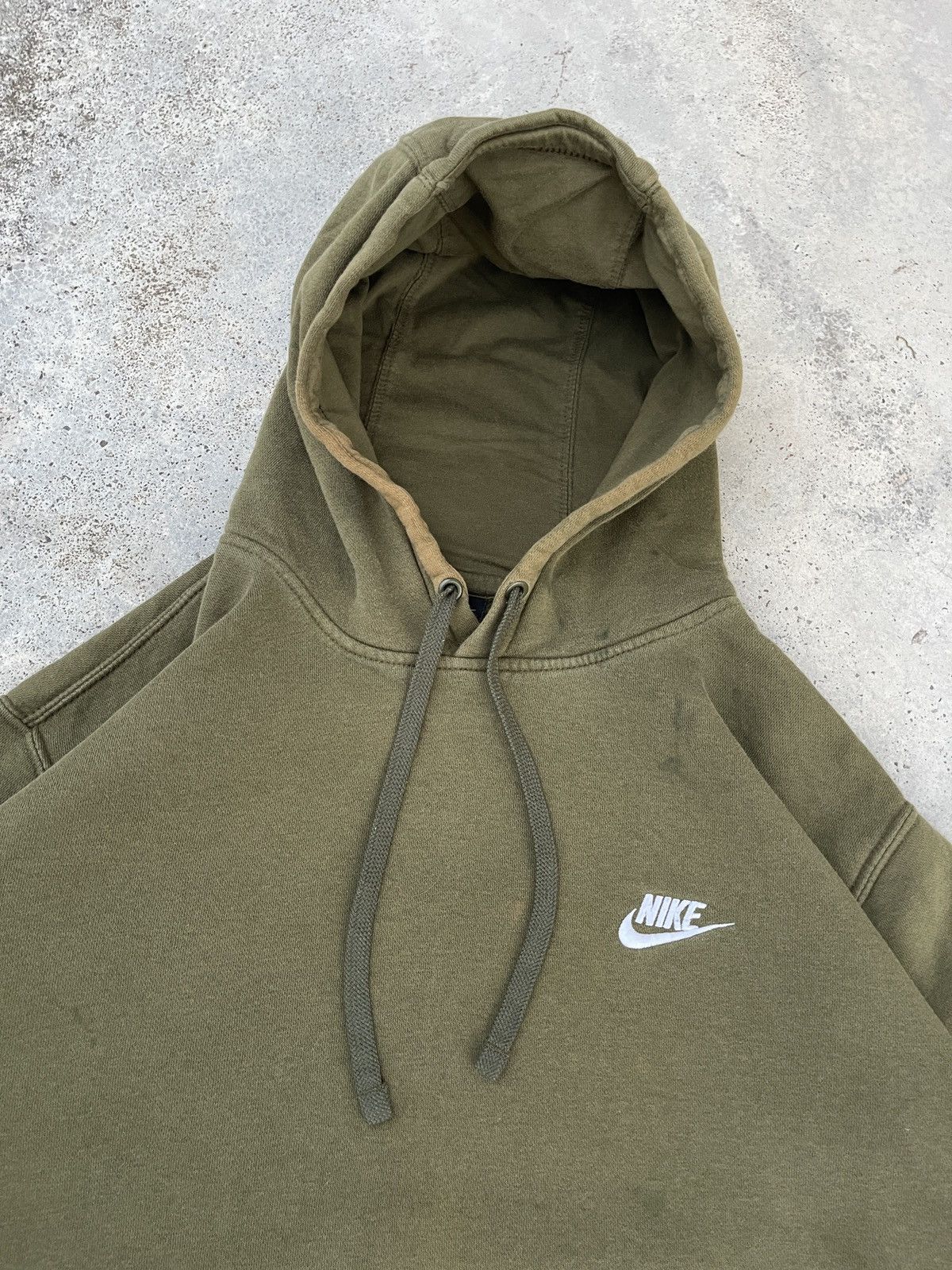 Nike × Vintage Vintage Nike Small Swoosh Faded Green Pullover Hoodie Size US XXL / EU 58 / 5 - 7 Thumbnail