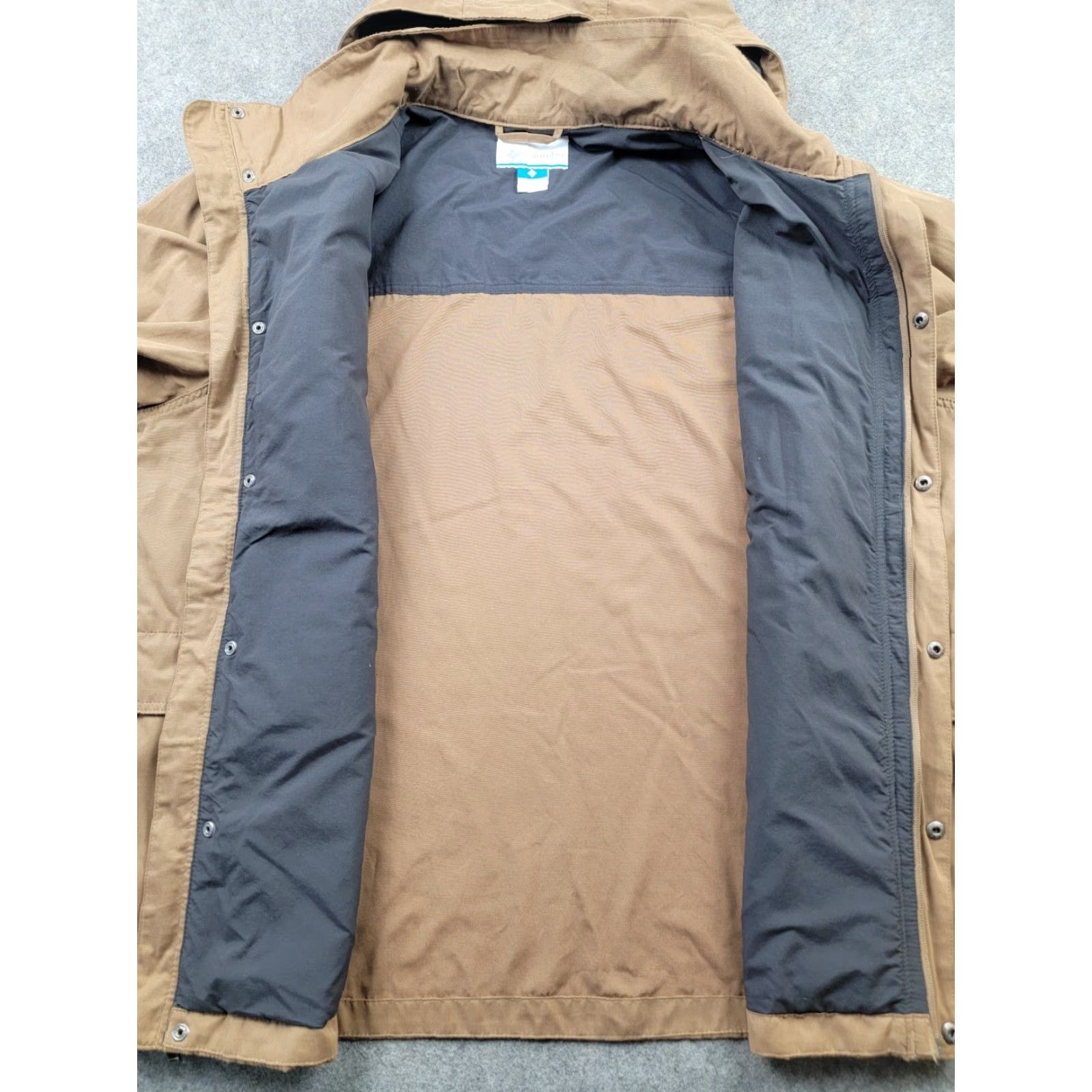Vintage Columbia Jacket Mens 2XL Brown Outdoor Windbreaker Full Zip Hooded Pockets Solid - Regular Fit Size US XXL / EU 58 / 5 - 3 Thumbnail