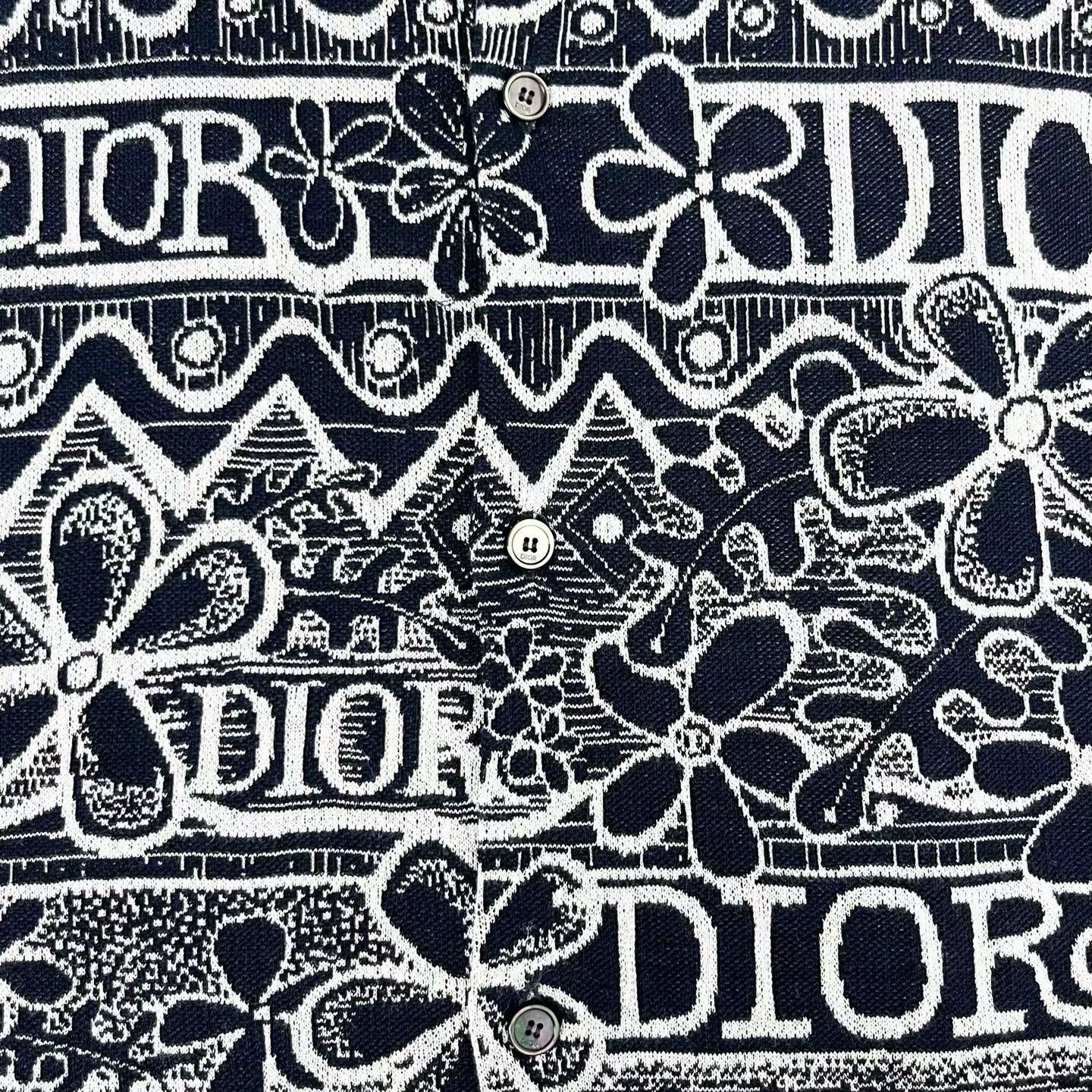 Dior × Stussy Dior x Stussy Floral Logo Knit Shirt Jacket S Size US S / EU 44-46 / 1 - 5 Thumbnail