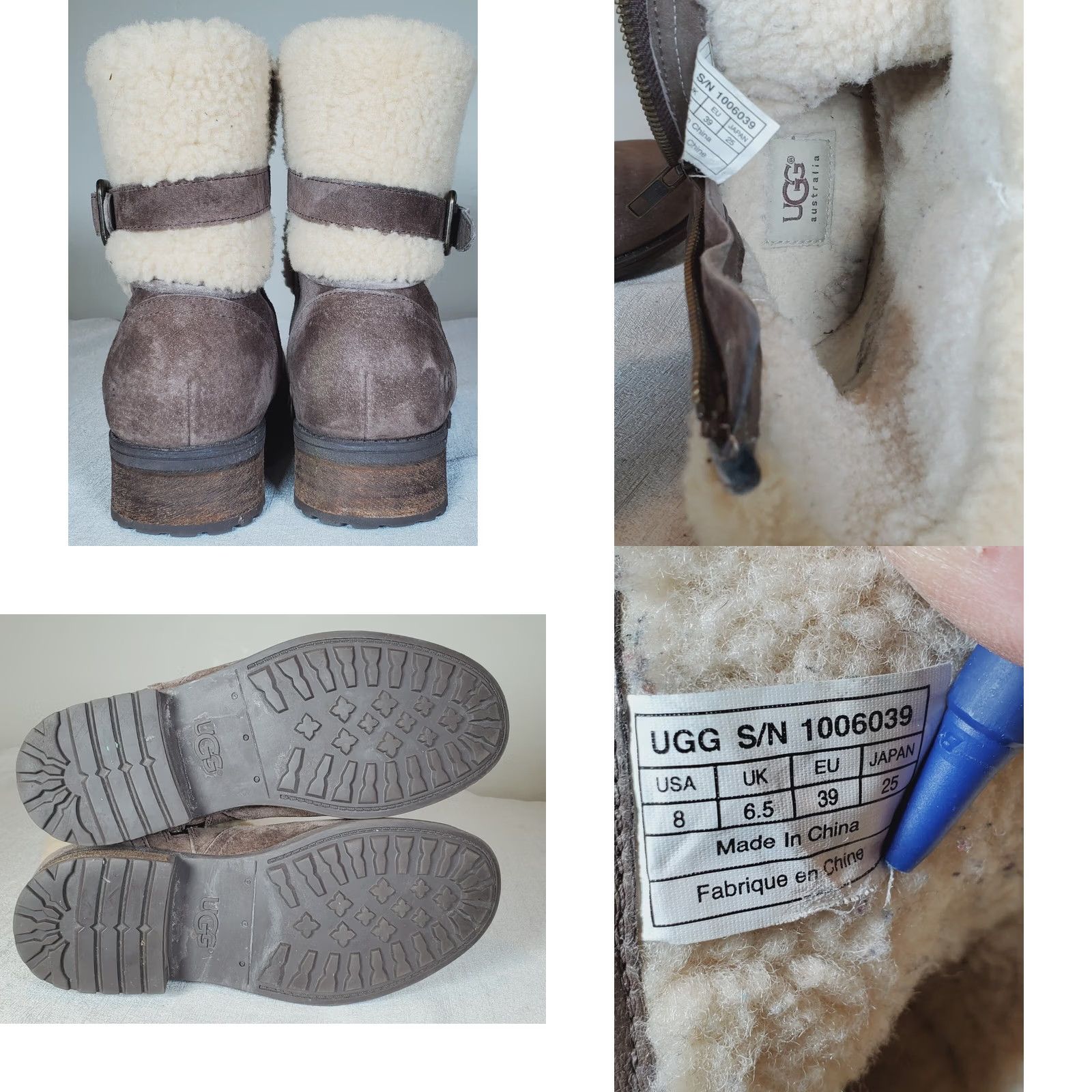 Ugg UGG Blayre II Boots Women's US 8 Suede Sheepskin Side Zip Espresso 1006039 Size US 8 / IT 38 - 8 Thumbnail