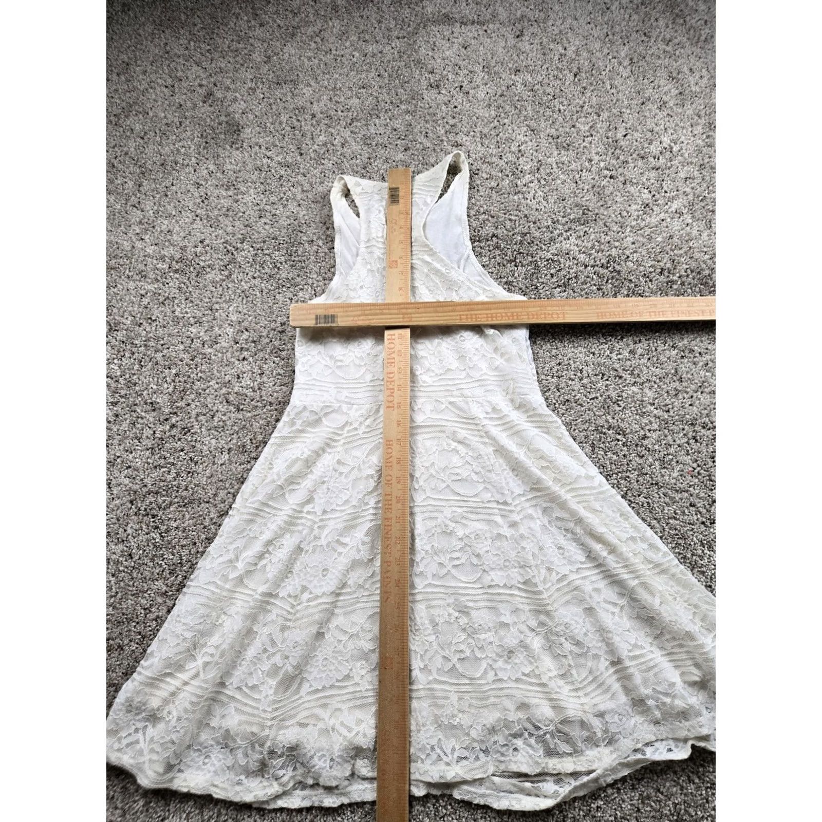 Abercrombie & Fitch Abercrombie & Fitch Dress Womens Medium White Lace Sleeveless Flare Tank Boho Size M / US 6-8 / IT 42-44 - 5 Thumbnail