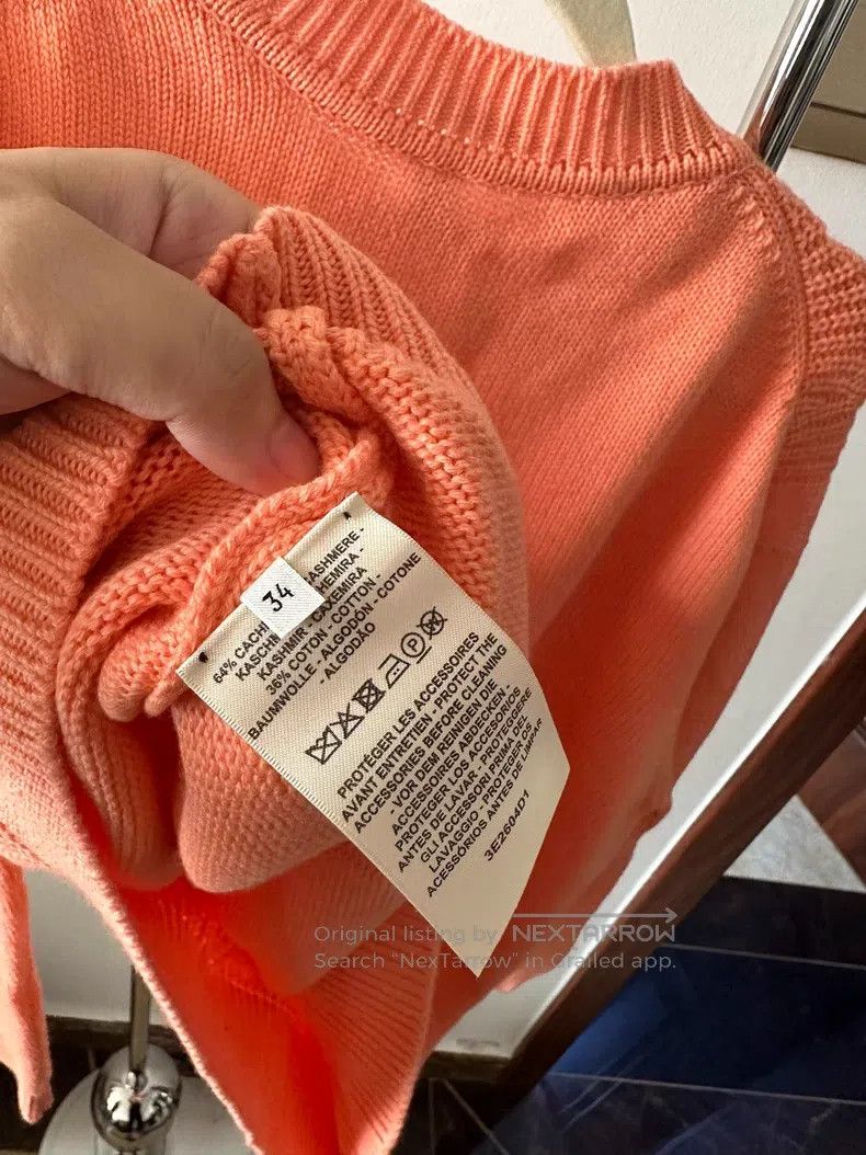 Hermes Hermes Orange cashmere sweater Size XXS / US 00 / IT 34 - 5 Thumbnail