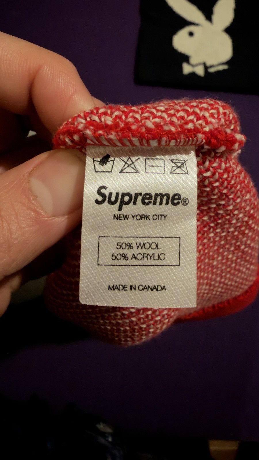 Playboy × Supreme Supreme X Playboy S/S 2011 Red Beanie Size ONE SIZE - 4 Thumbnail