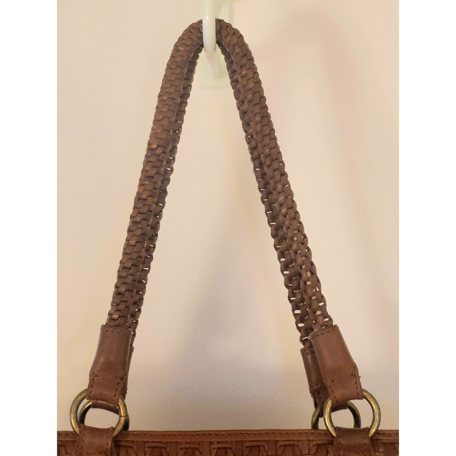 Other Leather Tote Bag Woven Brown Vintage Gorgeous Patina Size ONE SIZE - 13 Thumbnail