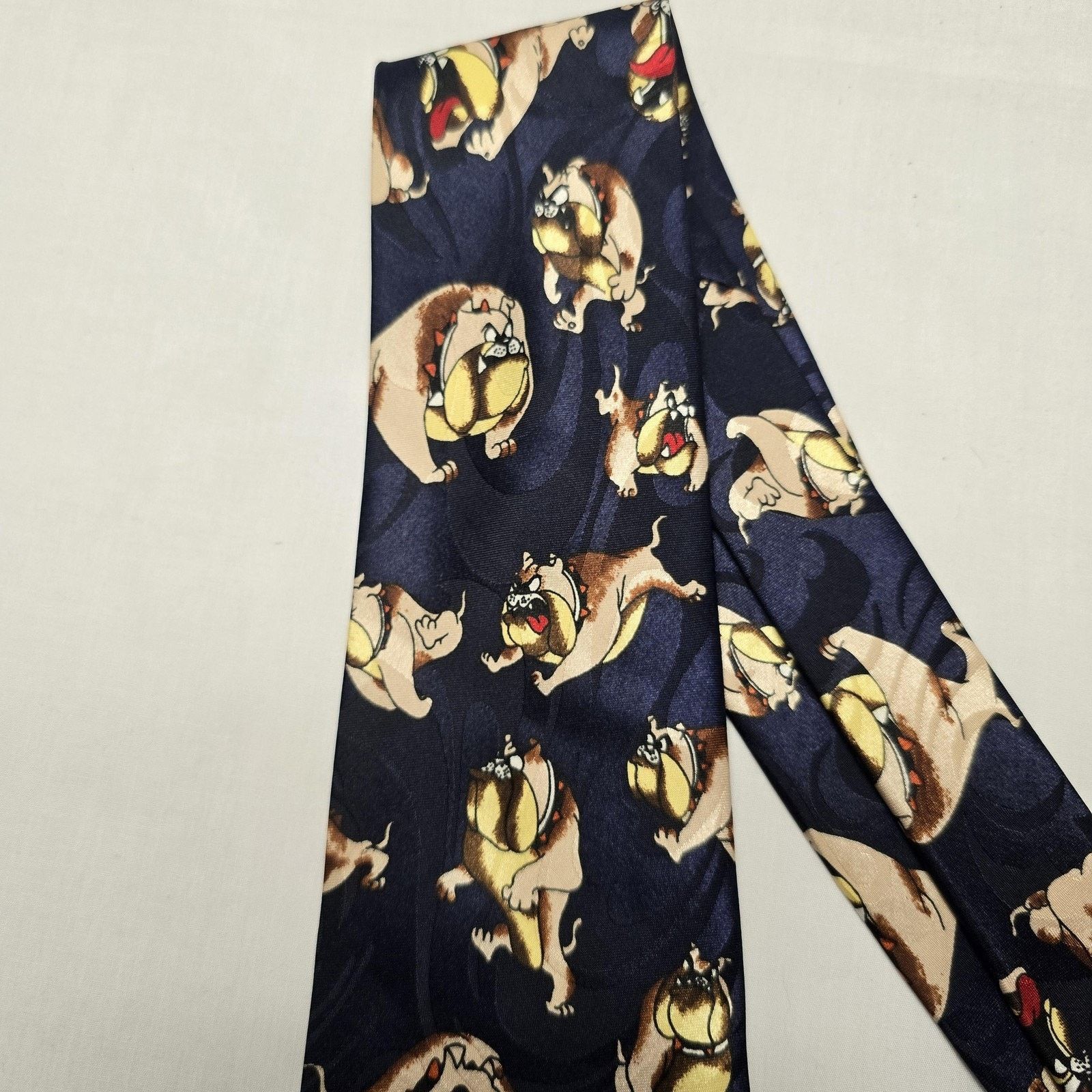 Vintage Vintage Looney Tunes Bulldog Tie Navy Blue Allover Print Dog Size ONE SIZE - 3 Thumbnail