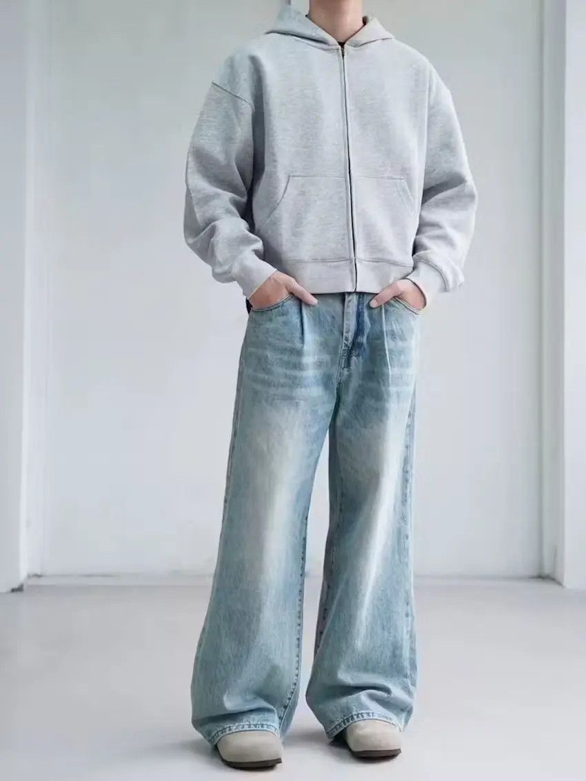 Designer × Japanese Brand Faded blue washed yuppie loose baggy jeans Size US 30 / EU 46 - 3 Thumbnail
