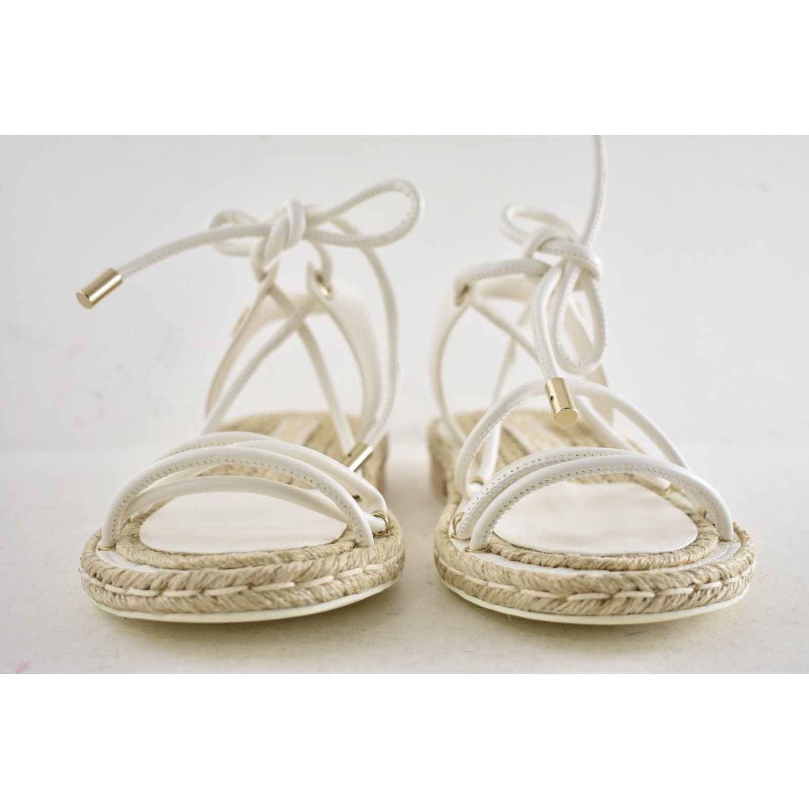 Chanel Chanel White Lambskin CC Mules Lace Up Espadrille Sandal 36 Size US 6 / IT 36 - 12 Thumbnail