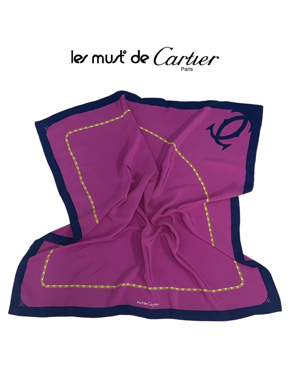 Cartier Must de Cartier 100% Silk Scarf Made in Italy
