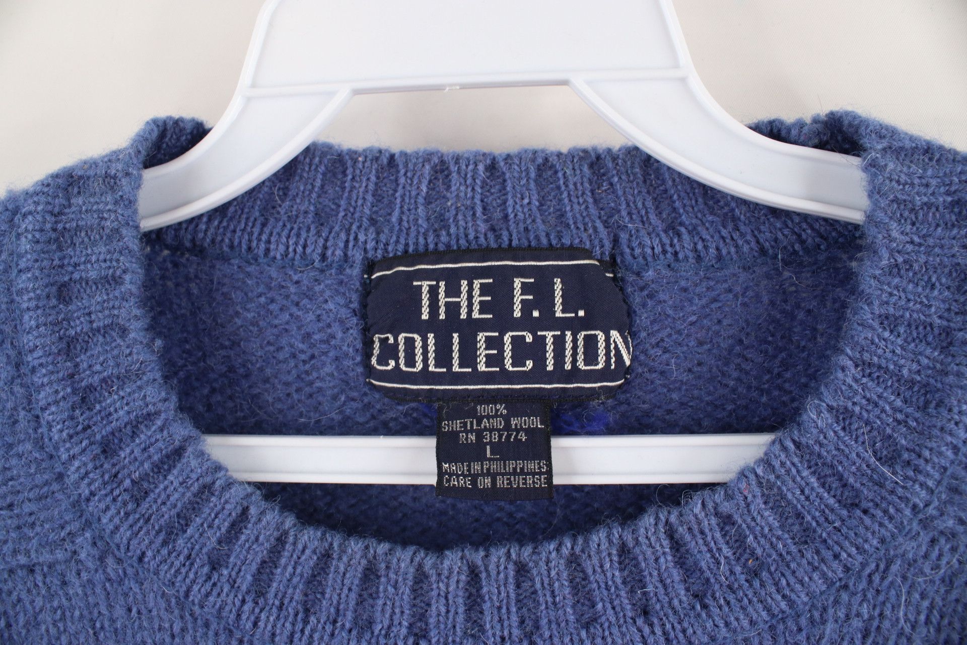 Vintage Vintage 70s Streetwear Shetland Wool Knit Sweater Blue Size US L / EU 52-54 / 3 - 7 Thumbnail