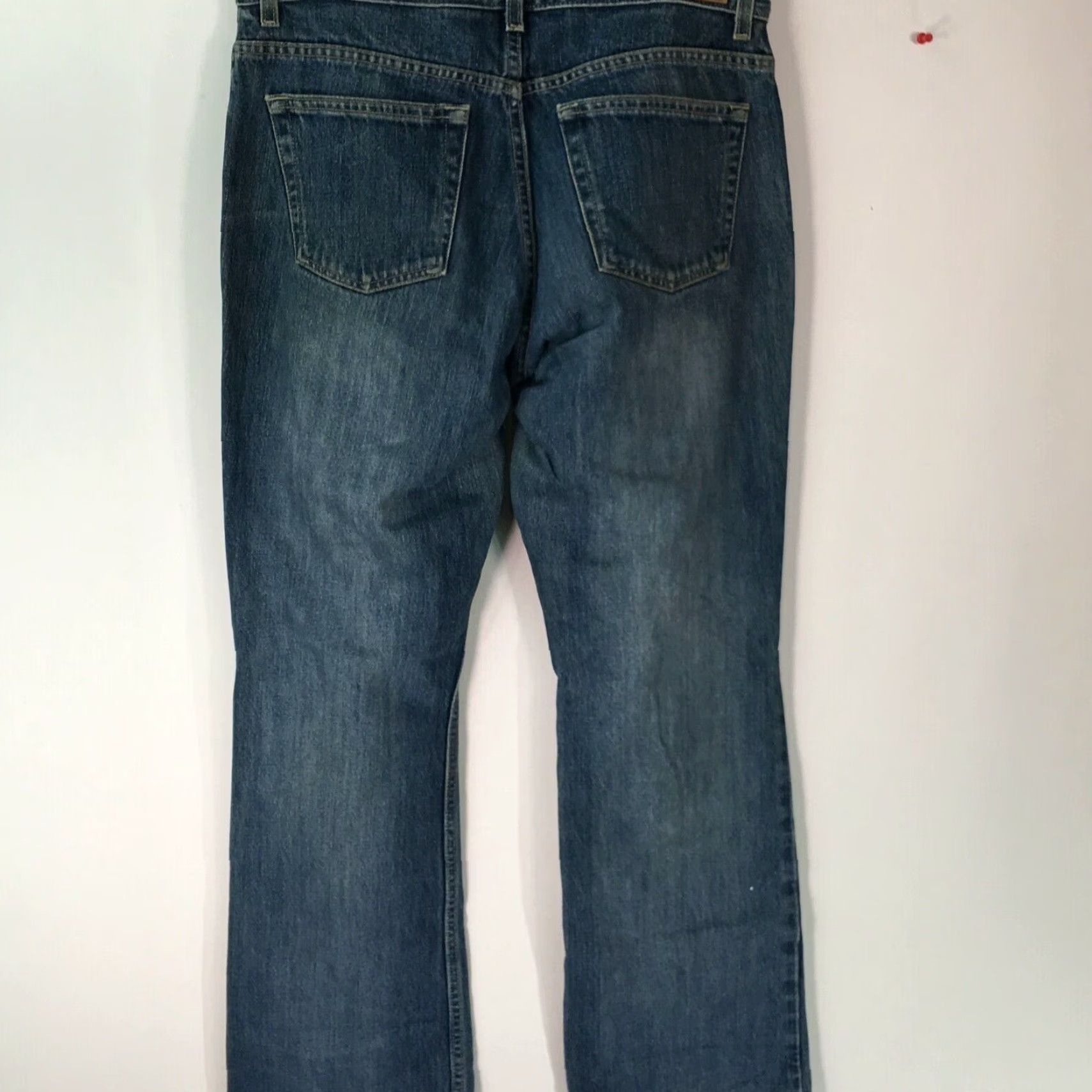 Old Navy Old Navy Women's Straight Jeans Size 12 Regular 34X32 Dark Blue Denim 5-Pocket Mid-Rise Comfort Size 34" / US 12 / IT 48 - 2 Thumbnail