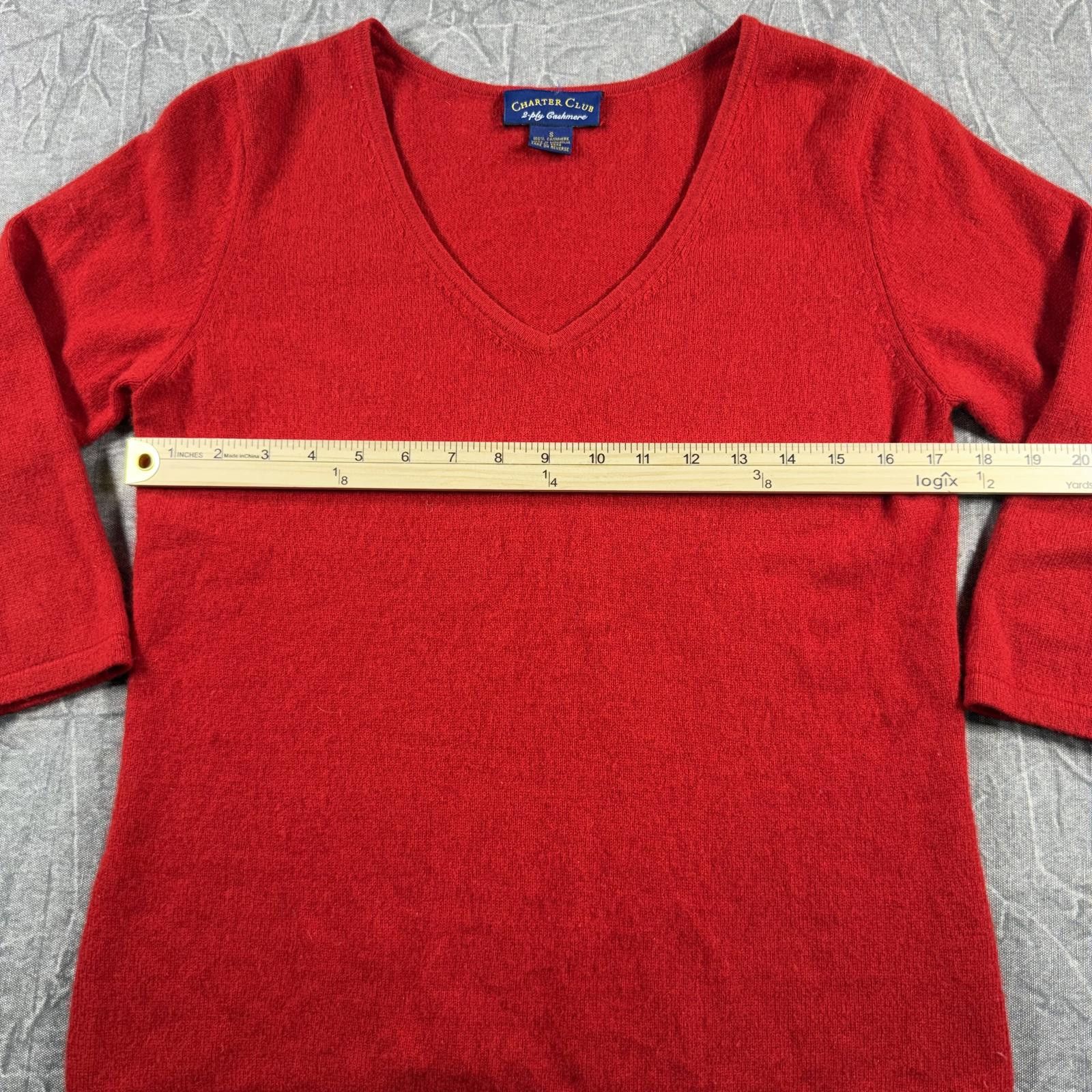 Charter Club Charter Club Sweater Women's S Red 2 Ply Cashmere Crewneck Size S / US 4 / IT 40 - 4 Thumbnail