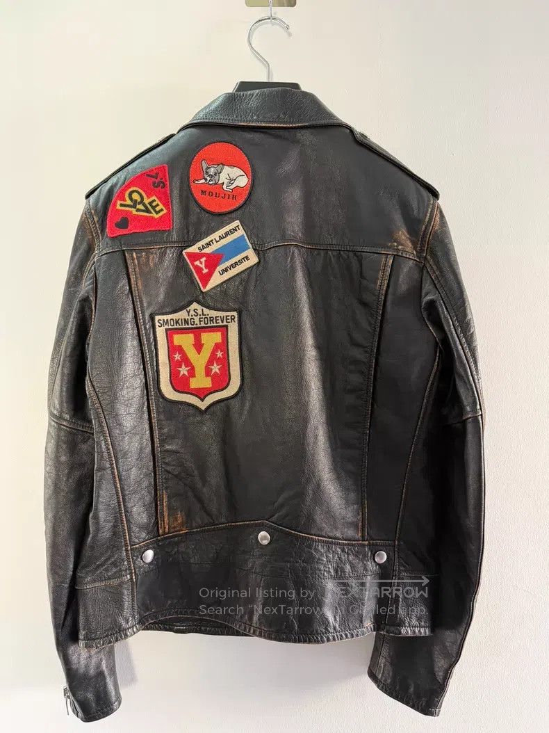 Saint Laurent Paris Saint Laurent Paris Medal Knight Leather Jacket i Size US M / EU 48-50 / 2 - 2 Thumbnail