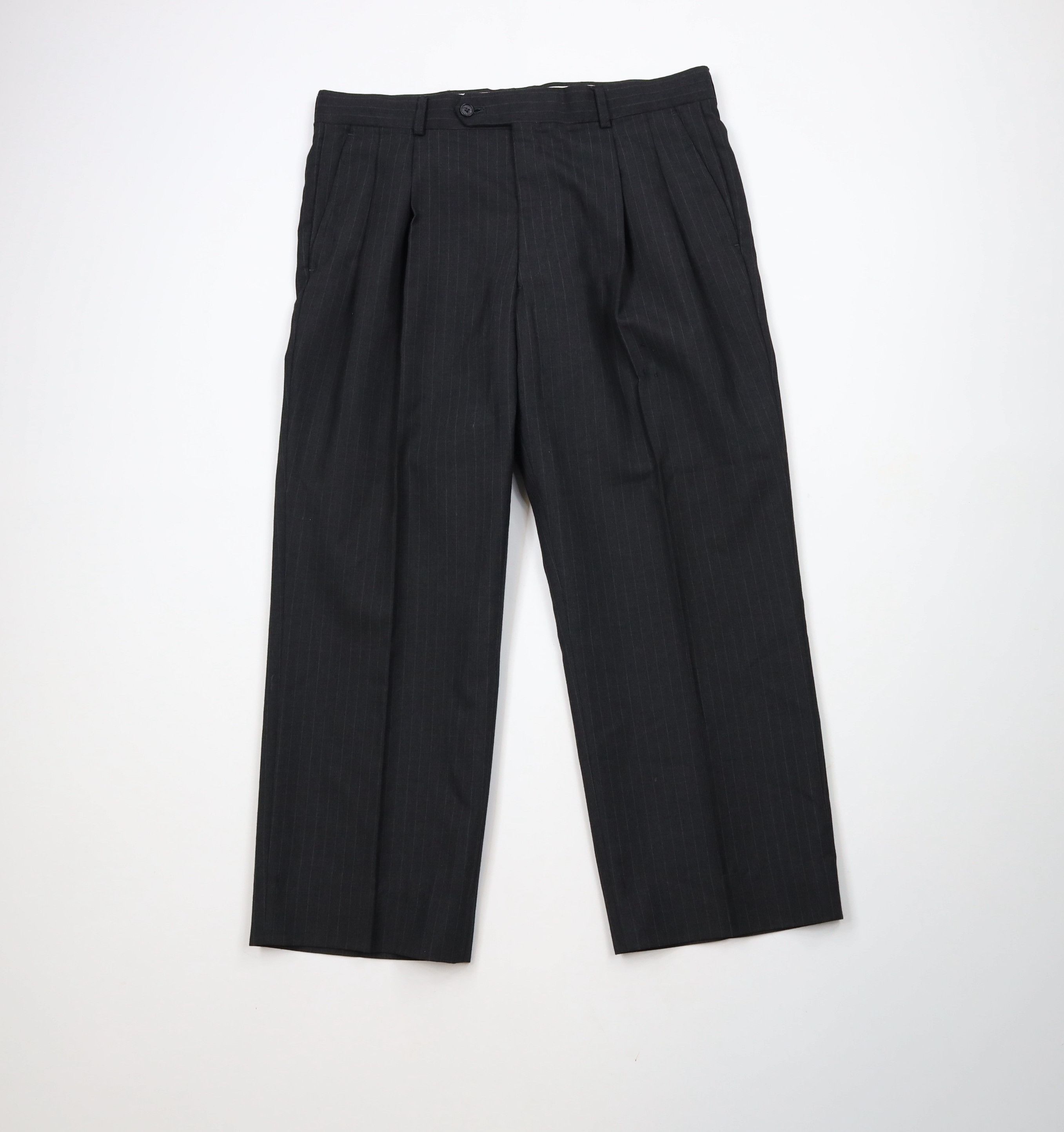 Vintage Vintage 90s Streetwear Pinstriped Wide Leg Chino Pants Size US 34 / EU 50 - 1 Thumbnail